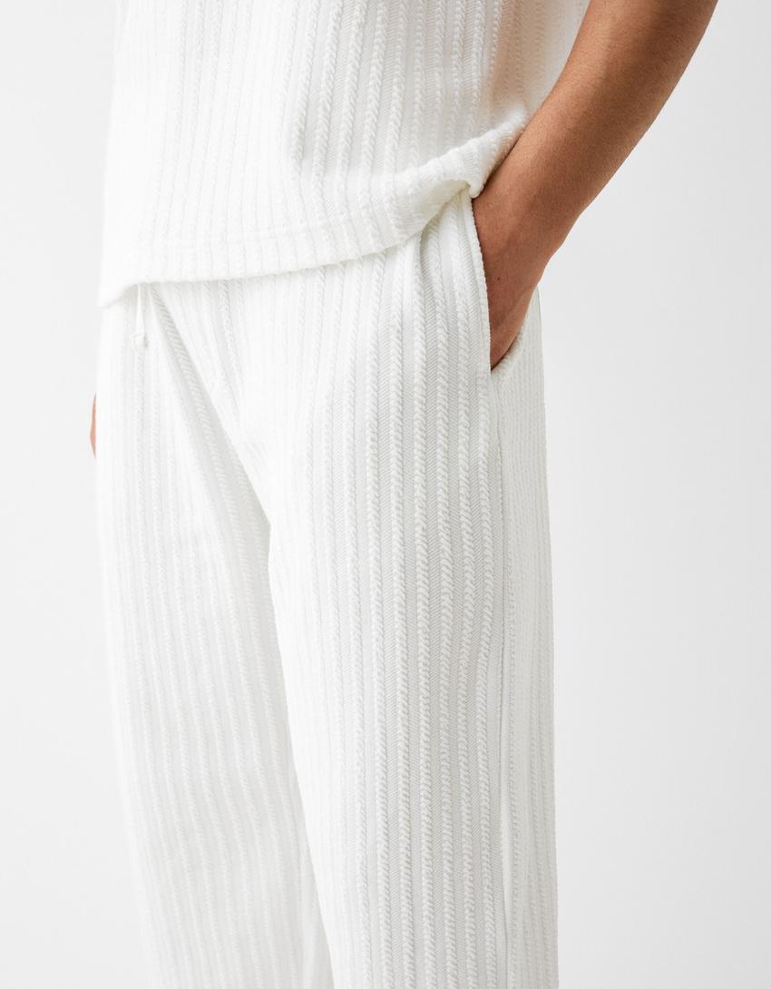 Ensemble top et pantalon-Blanc-7