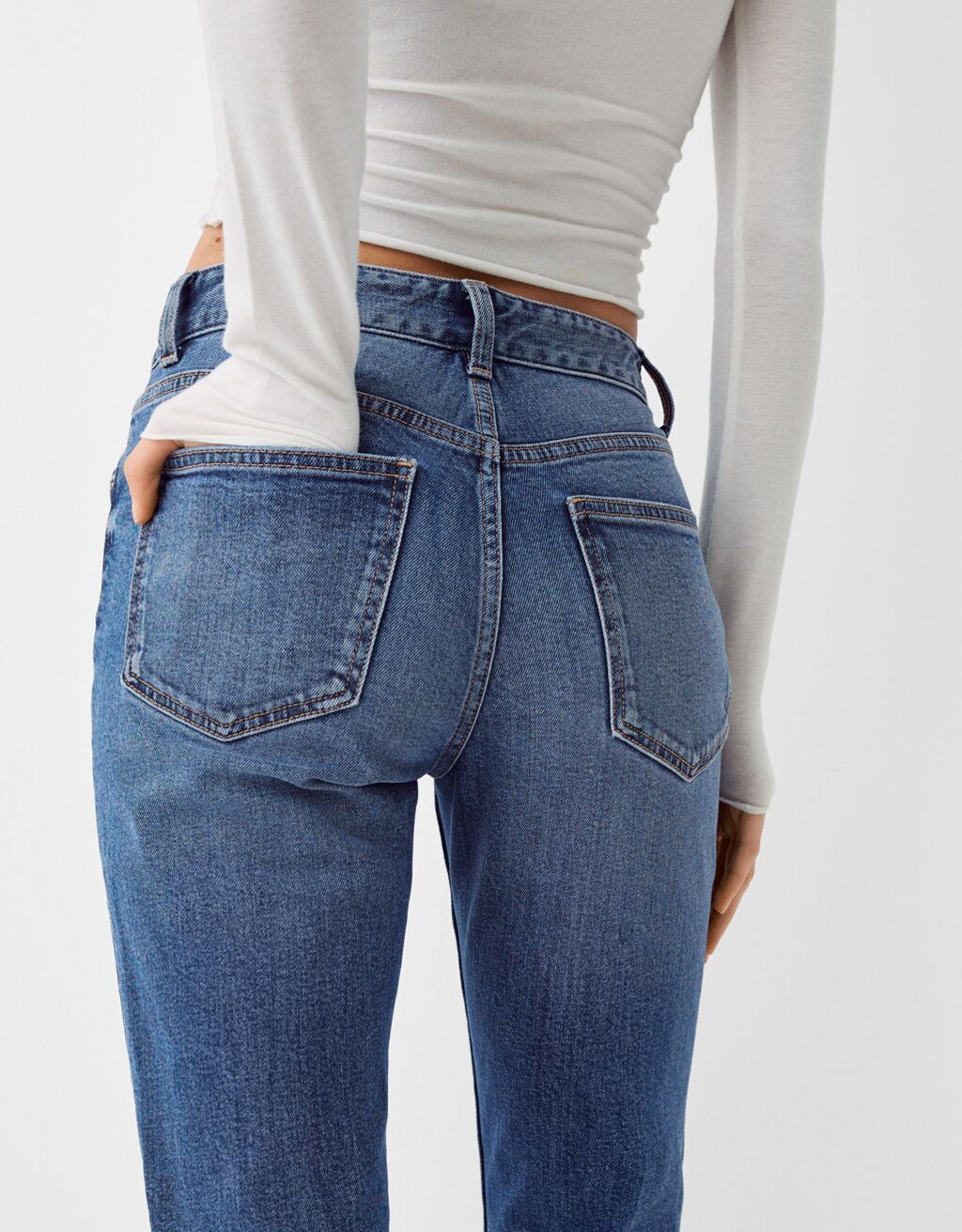 Cropped flared jeans-Blue-3