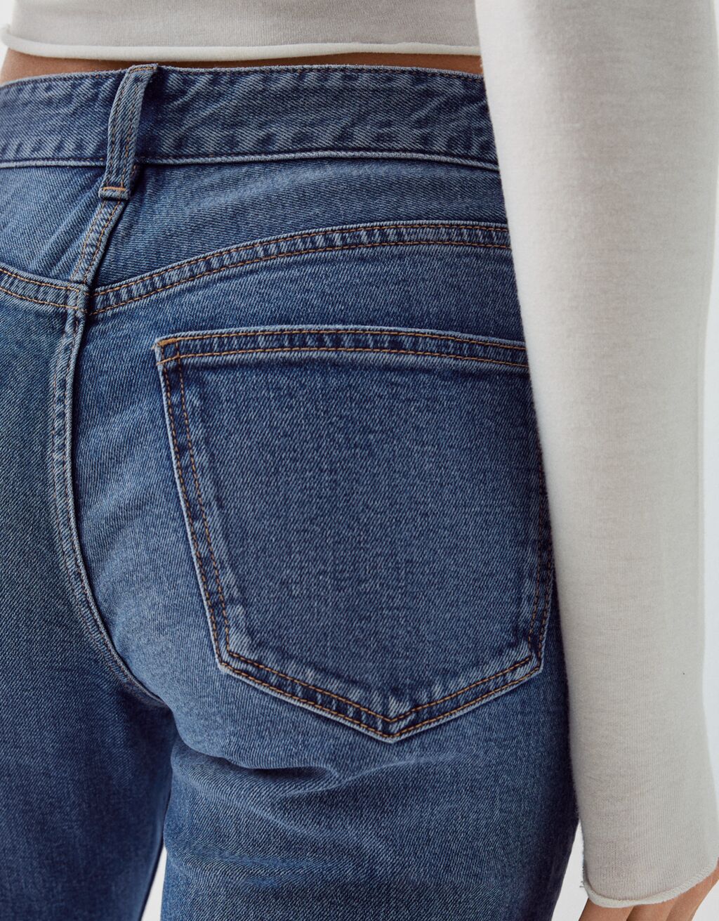 Cropped flared jeans-Blue-5