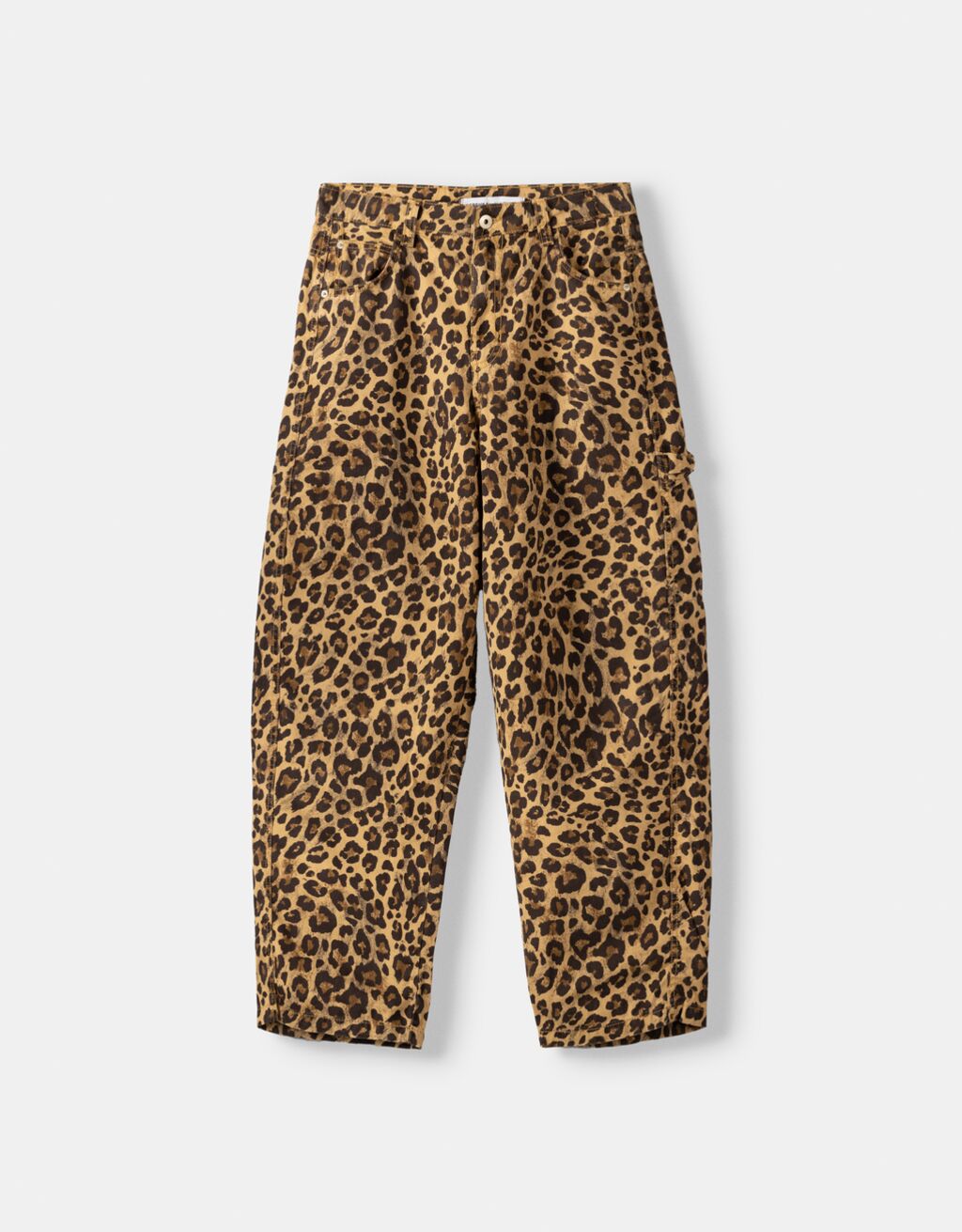 Balloon fit animal print carpenter trousers