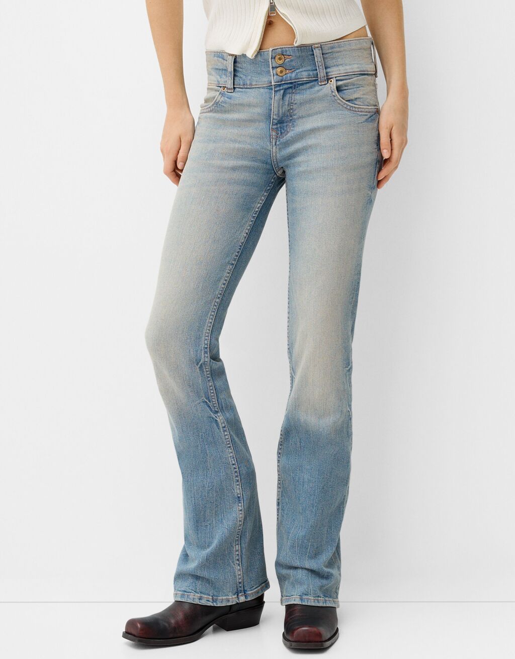 Jeans bootcut low waist-Azul lavado-1