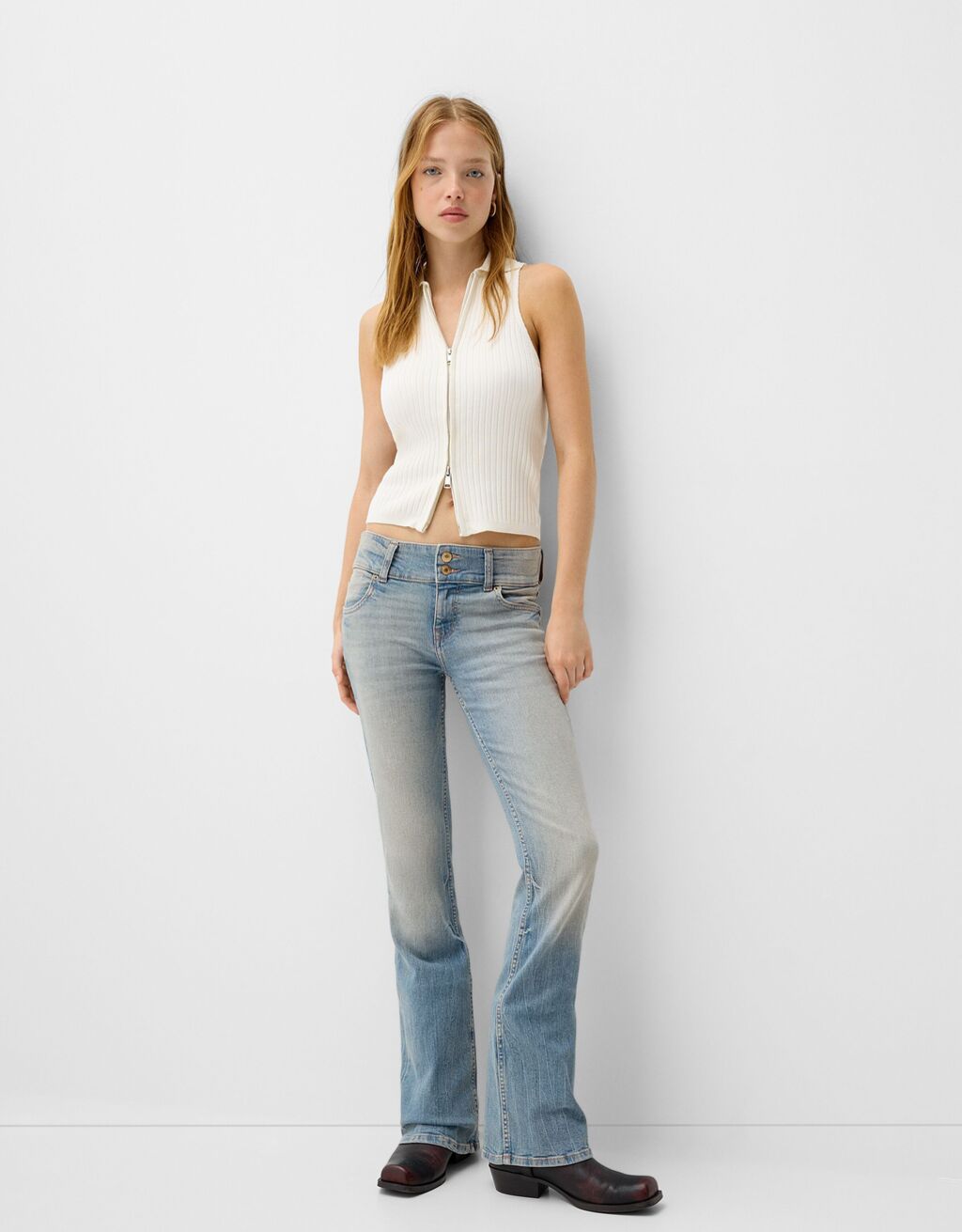 Jeans bootcut low waist-Azul lavado-0