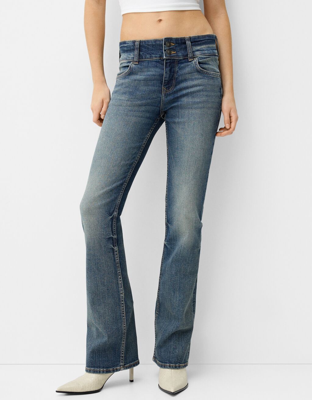 Jeans bootcut low waist-Azul lavado-1