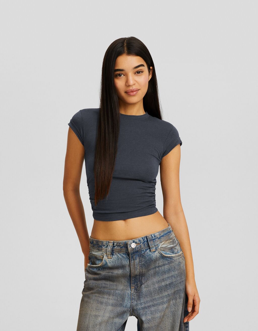 Kısa kollu t-shirt-Gri-0