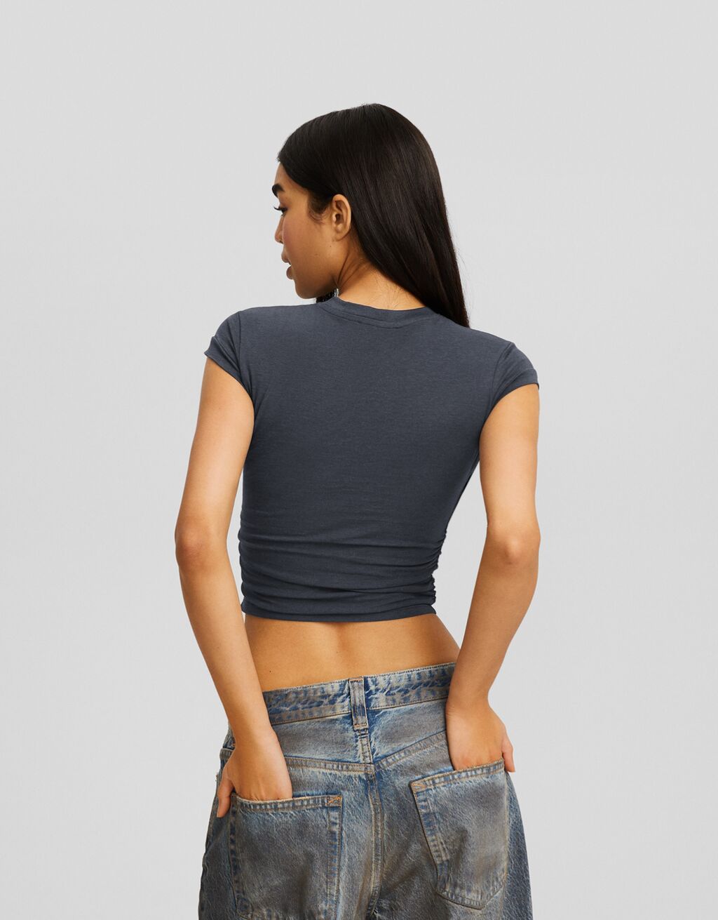 Kısa kollu t-shirt-Gri-1