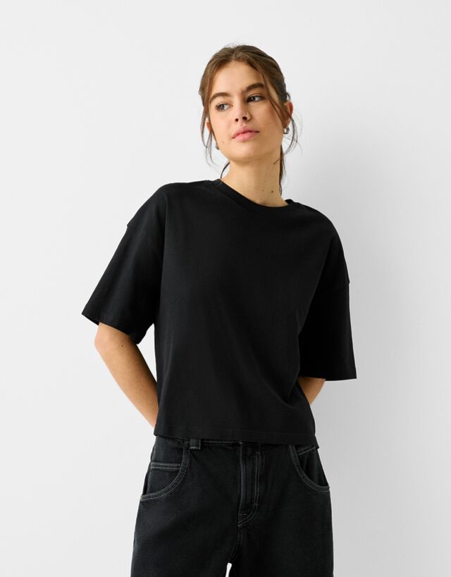 Bershka basic t shirt hot sale