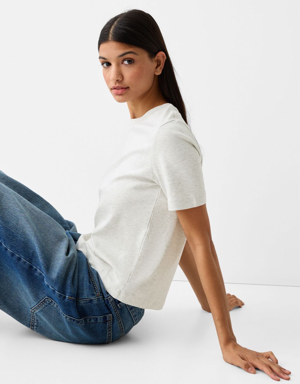 Kısa kollu regular fit t-shirt-Gri-2