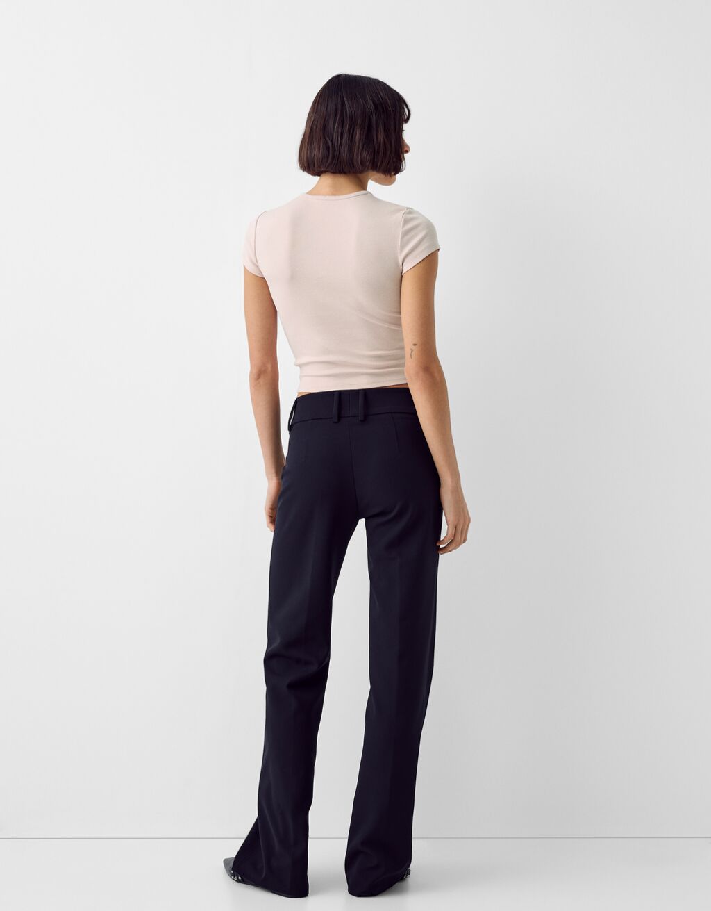 Maglietta a maniche corte con collo rotondo-Rosa-1