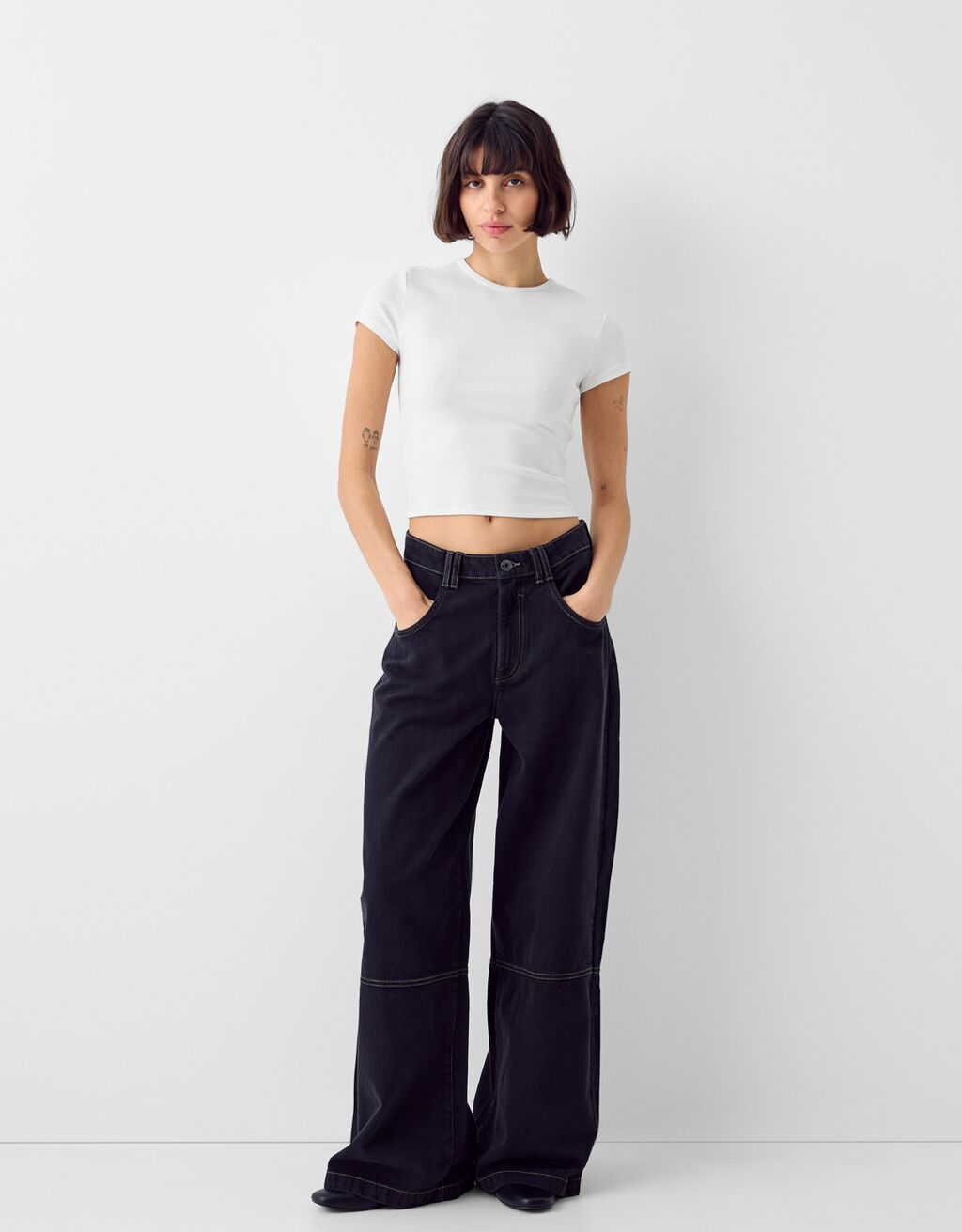 T-shirt manga curta decote redondo-Gelo-3