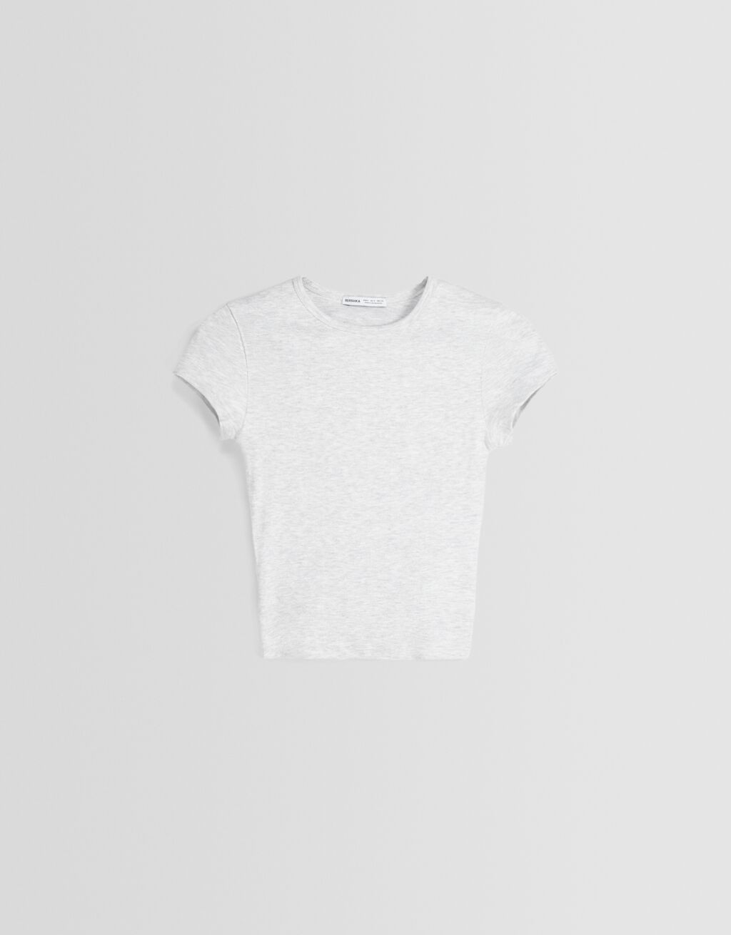 Kısa kollu bisiklet yaka t-shirt-Gri-4