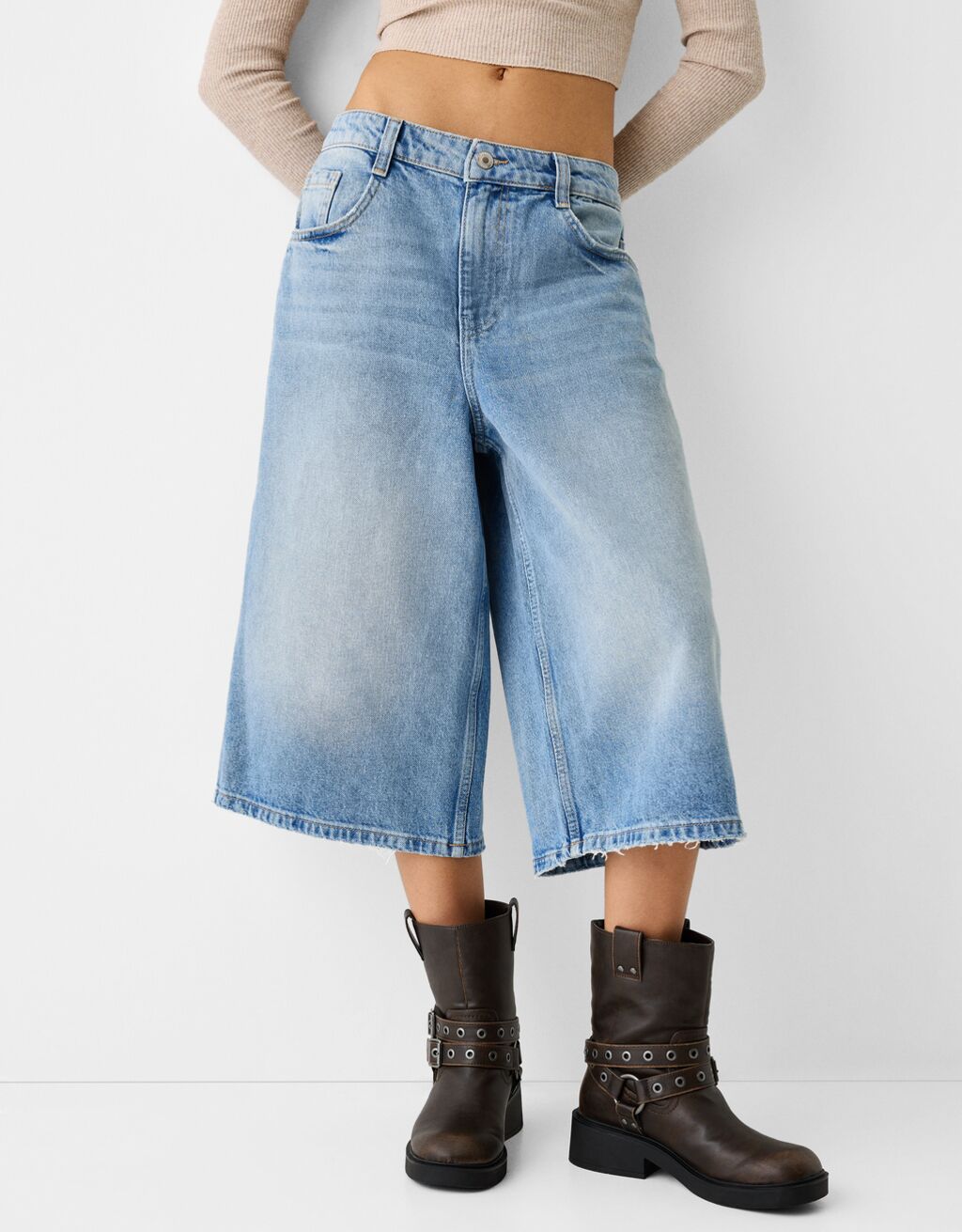 برمودا شورت دنيم فضفاض-أزرق فاتح-1