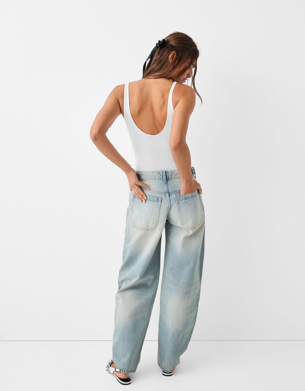 Body con bretelle-Bianco-2