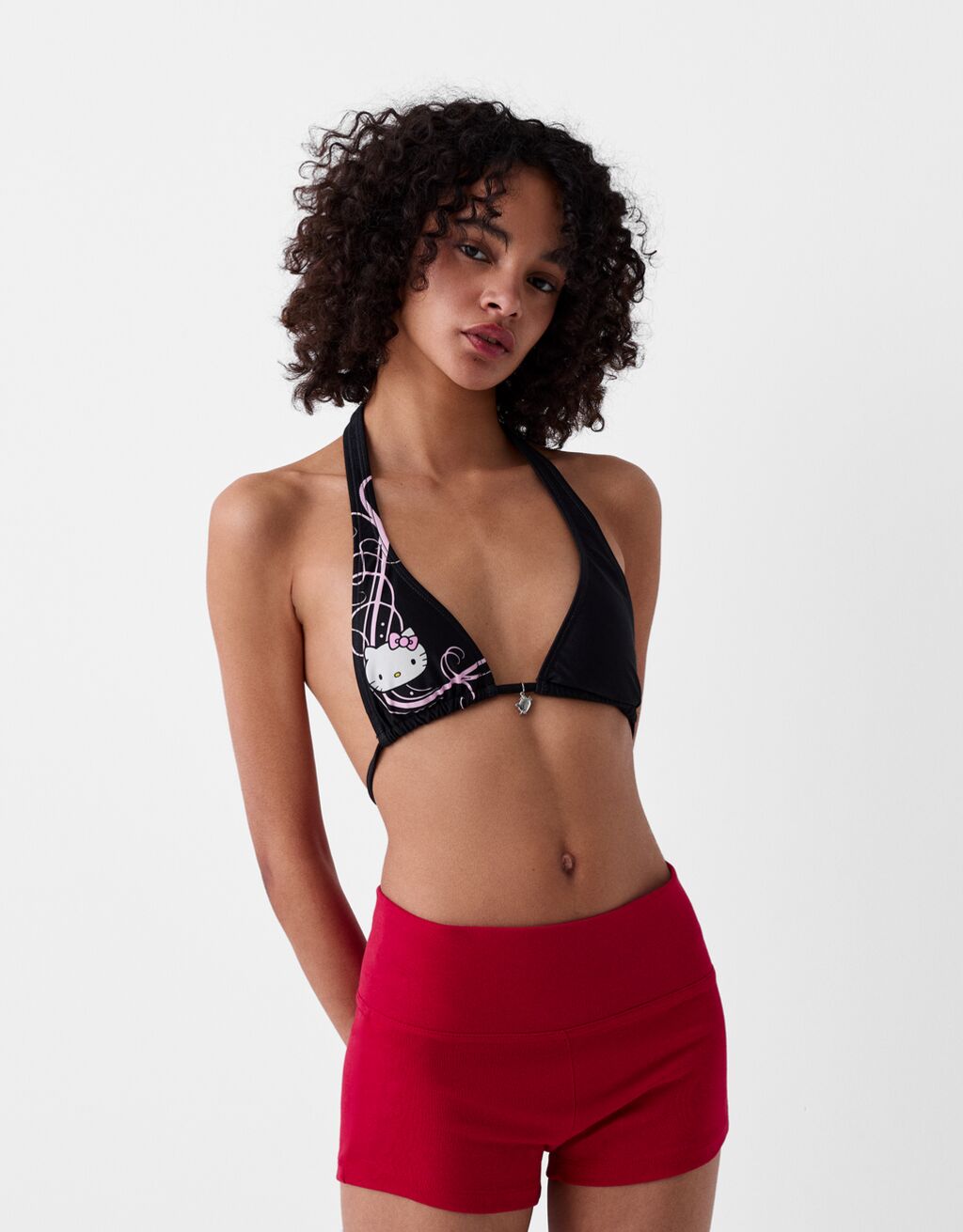 Hello Kitty halter bikini top-Black-0