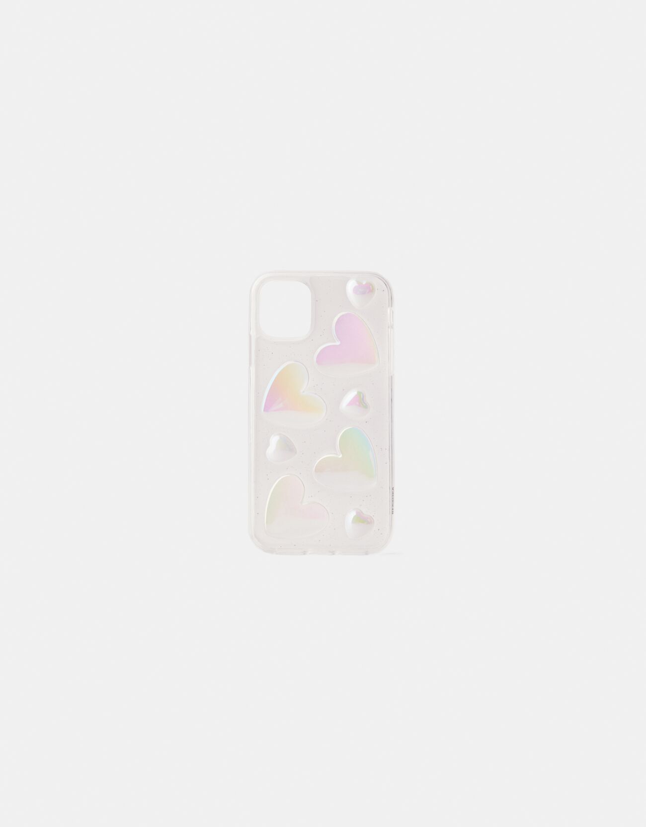 Bershka Cover Per Cellulare Iphone Cuori Iridescenti Donna Iphone 15 Multicolore