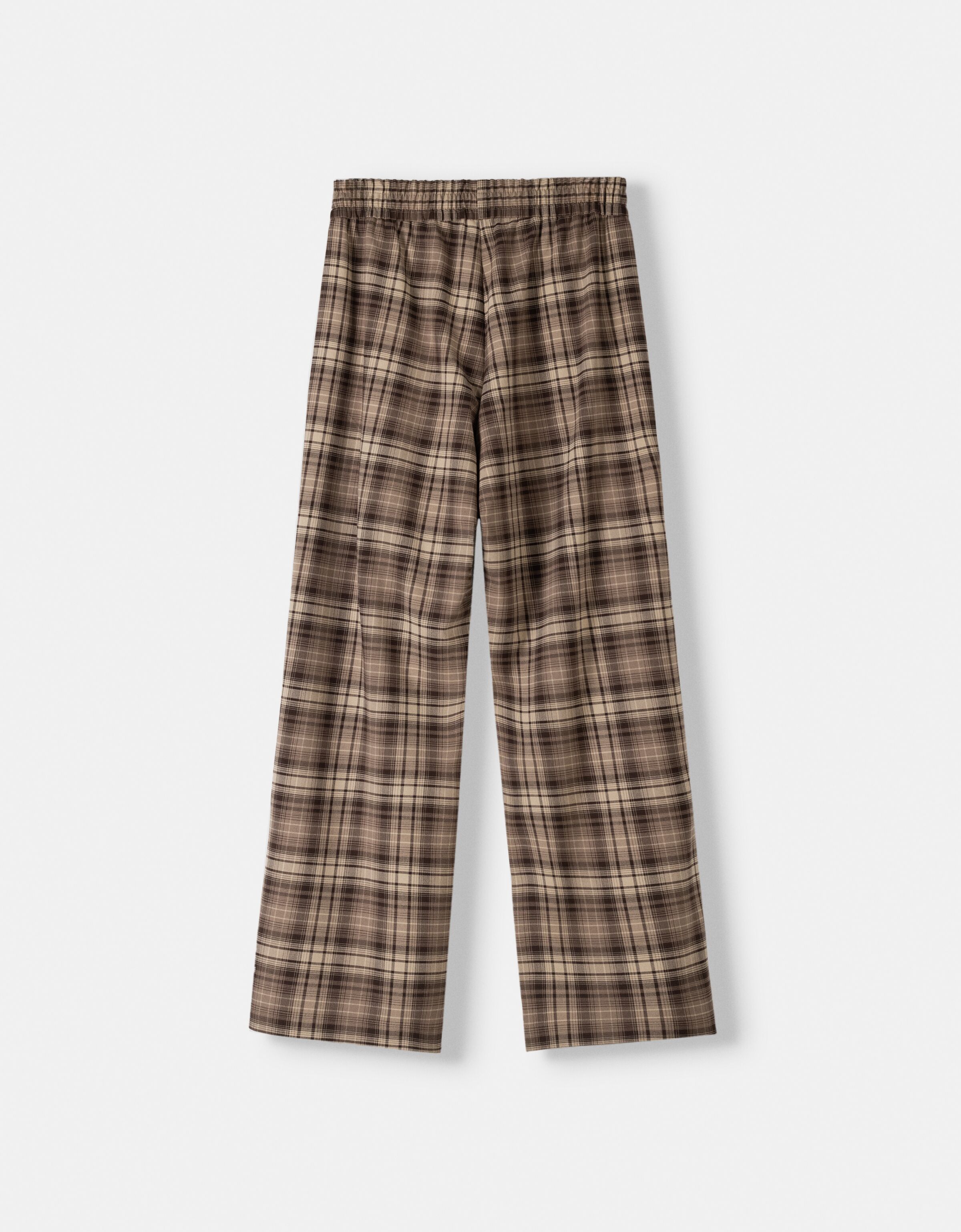 Pantalon straight cuadros New Mujer Bershka
