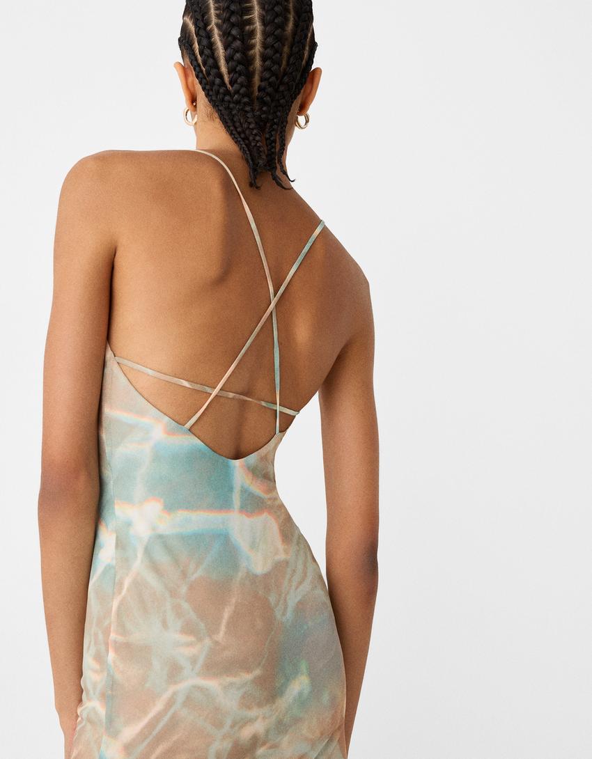 Tulle midi dress-Sand-3