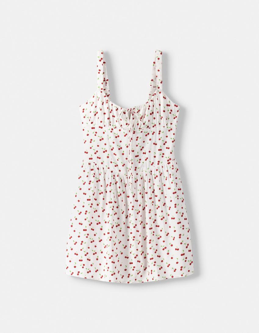 Desenli mini elbise-Çok renkli-4