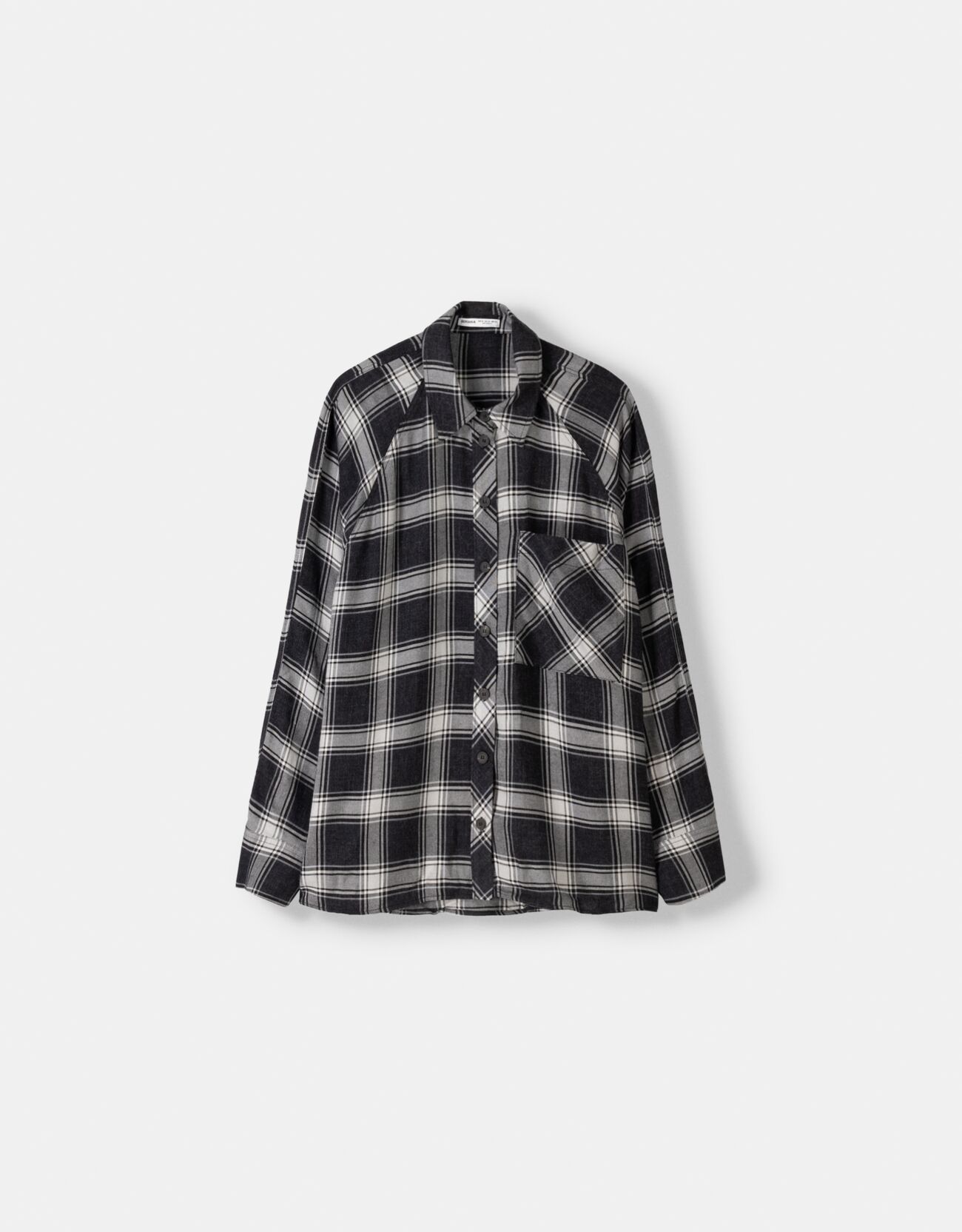 Bershka Camicia A Quadri Oversize Donna S Grigio