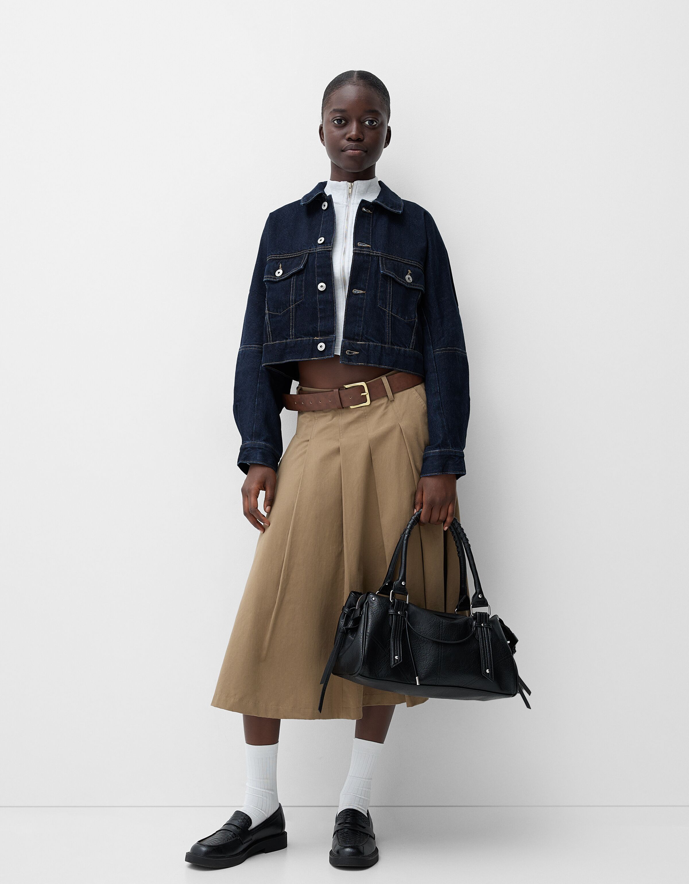 Veste en jean courte Femme Bershka