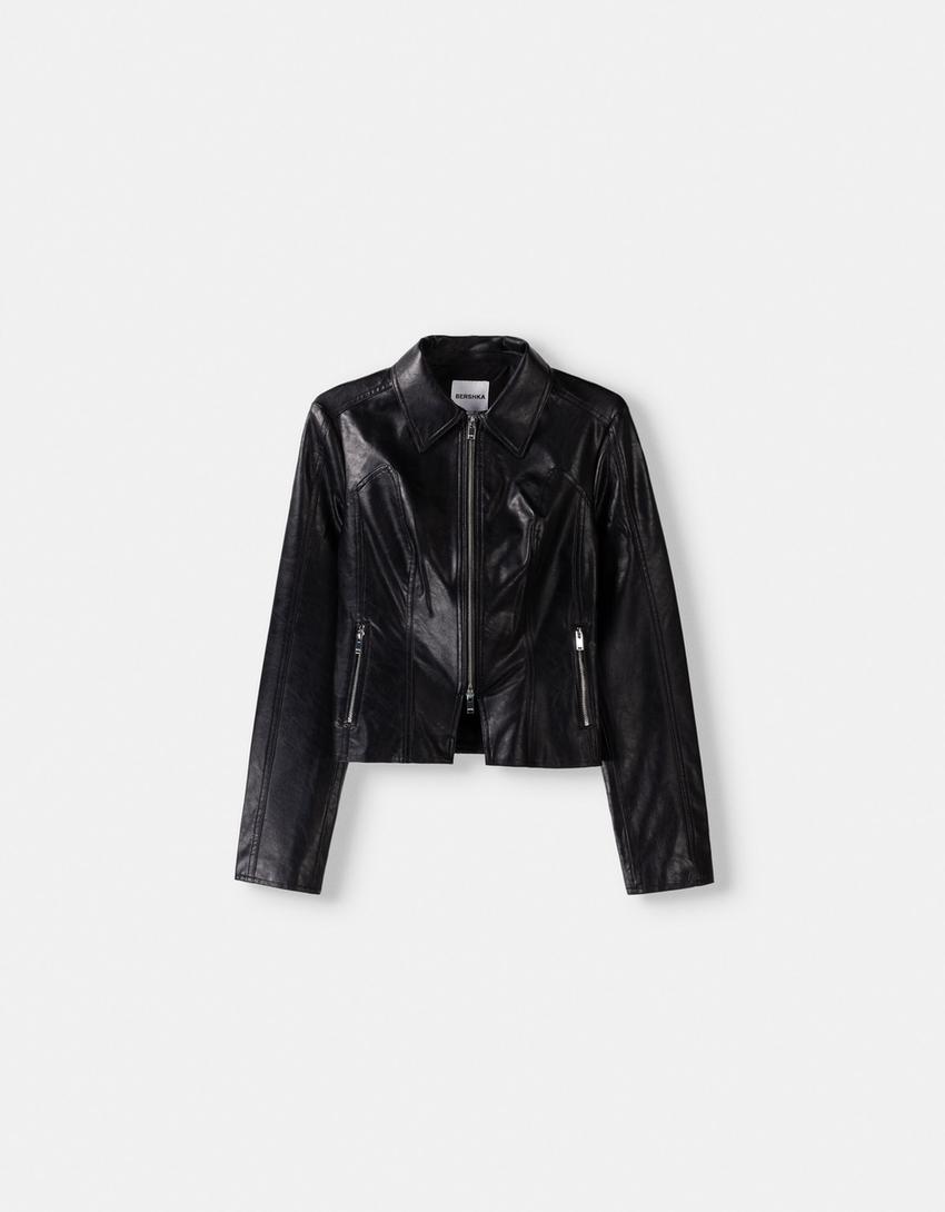 Chamarra Biker Bershka Hombre Chaqueta Biker Hombre Bershka
