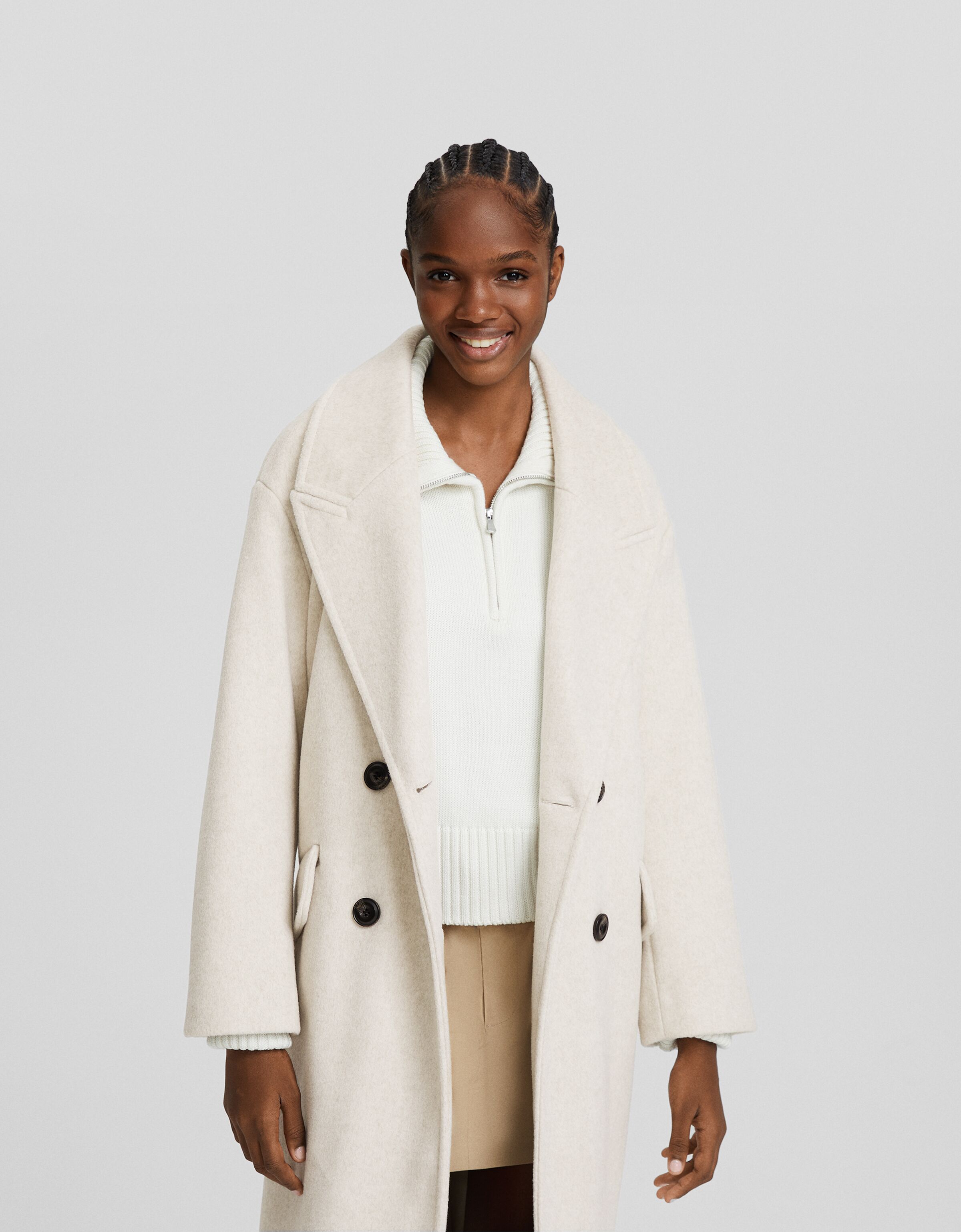 Manteau long epaules tombantes