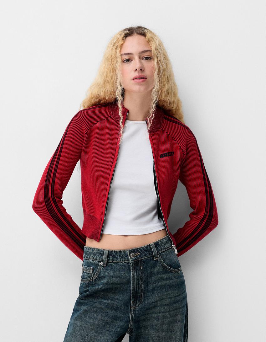 Giacca Biker Giacca Rossa Bershka Piumino Rosso Bershka Bomber