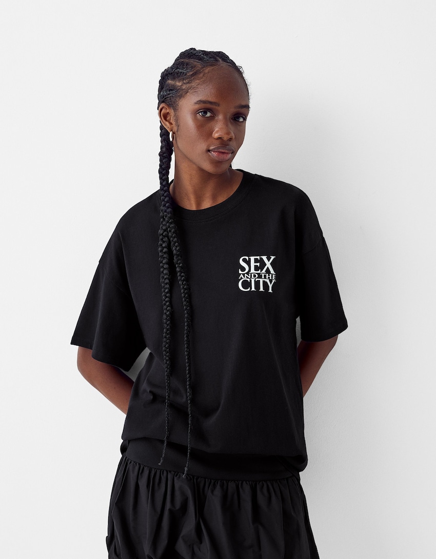 Sex and the City oversize short sleeve T shirt New Women Bershka 