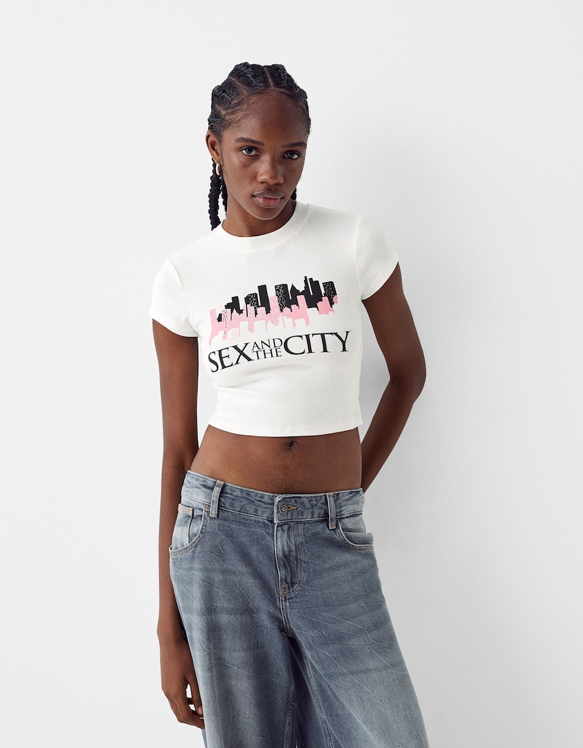 Short sleeve Sex and the City T shirt New Women Bershka 