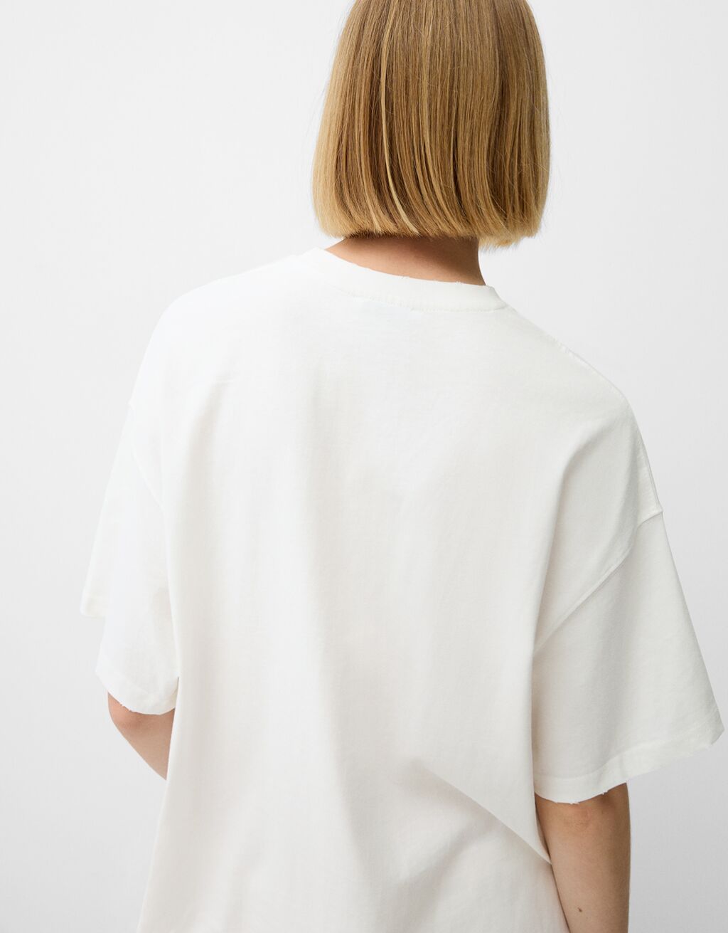 Camiseta manga corta oversize-Blanco roto-5