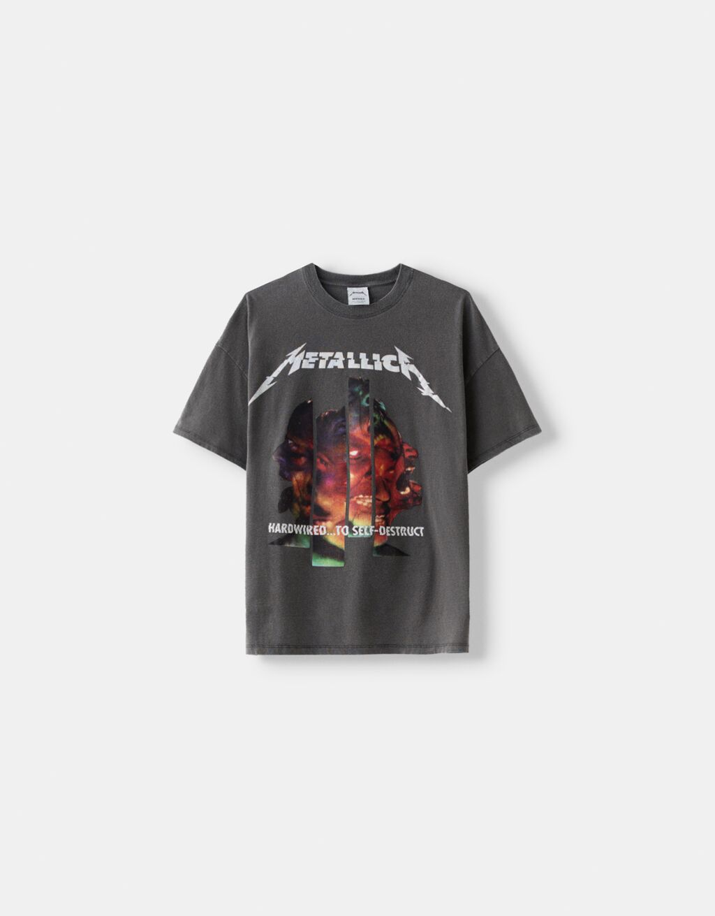 Camiseta Metallica manga corta-Gris-4