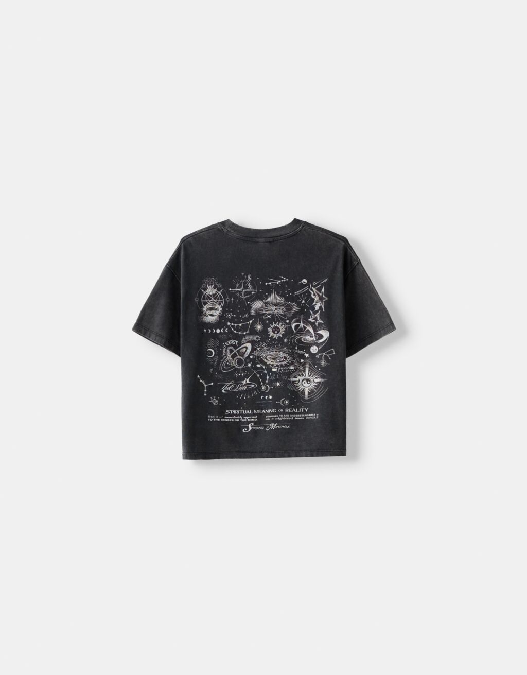 Camiseta manga corta print efecto lavado-Gris oscuro-5