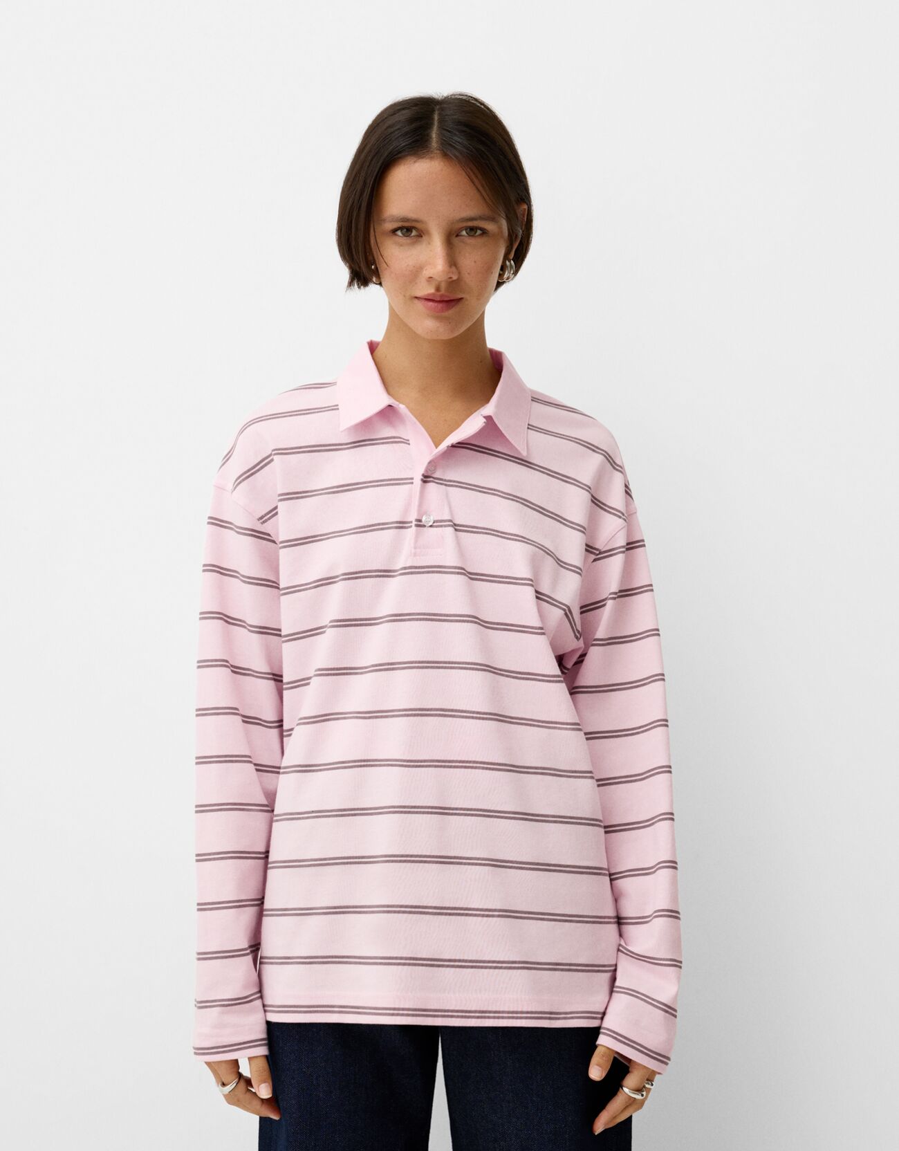 Long-Sleeved Polo Blouse
