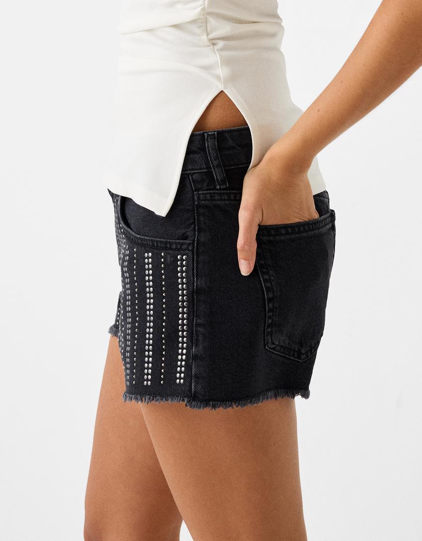 Short denim brillants-Noir-5