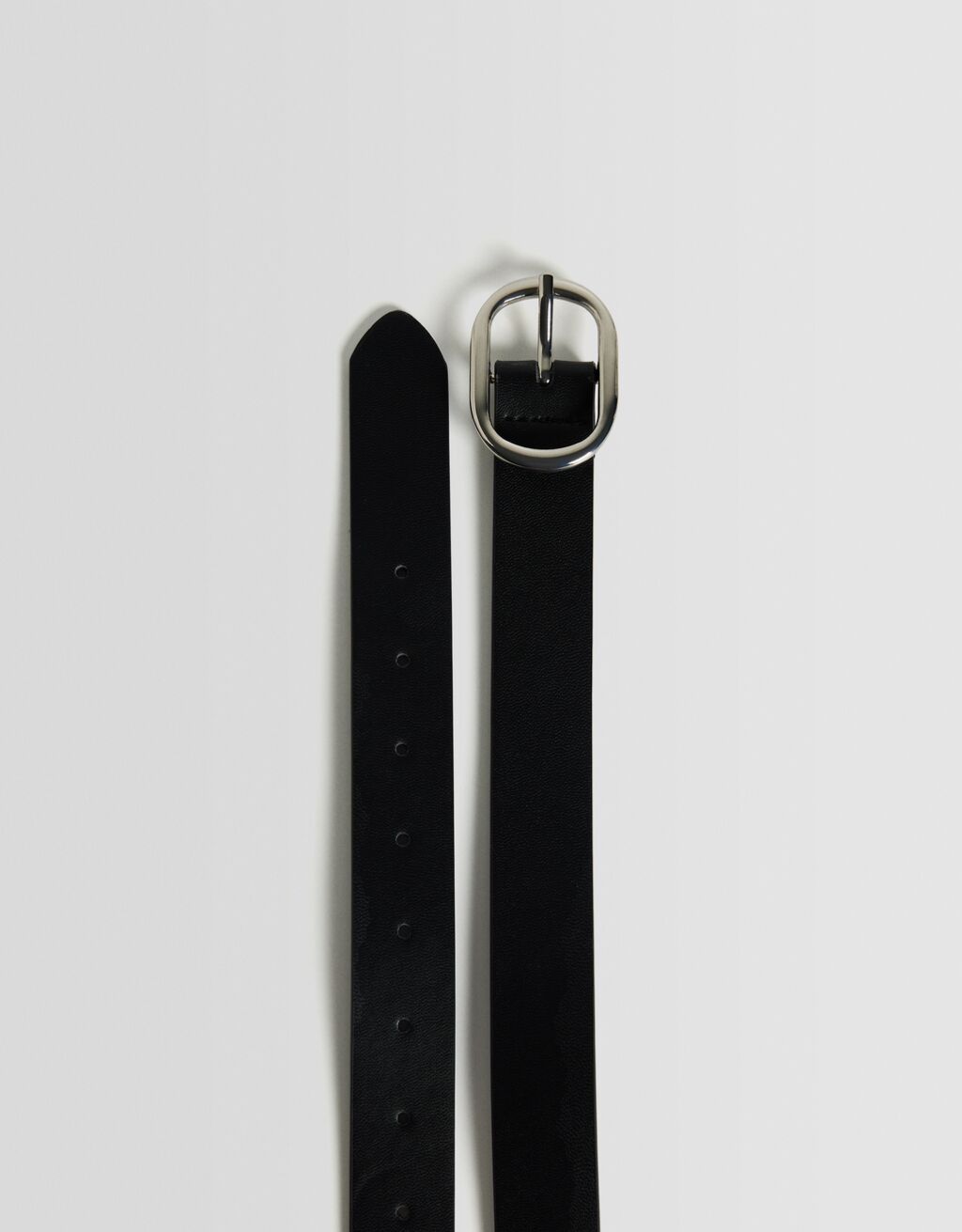 Ceinture en similicuir avec boucle rectangulaire-Noir-1