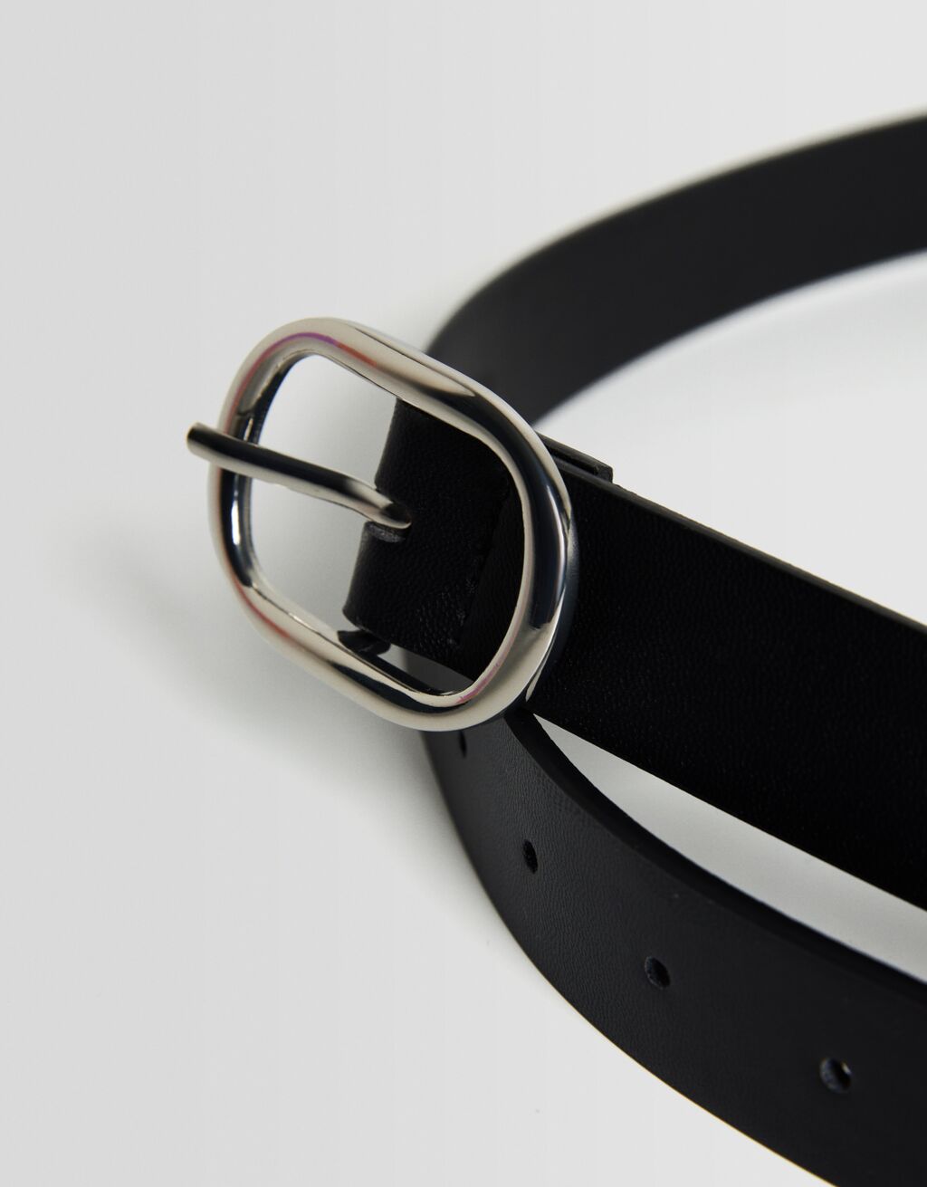 Ceinture en similicuir avec boucle rectangulaire-Noir-2