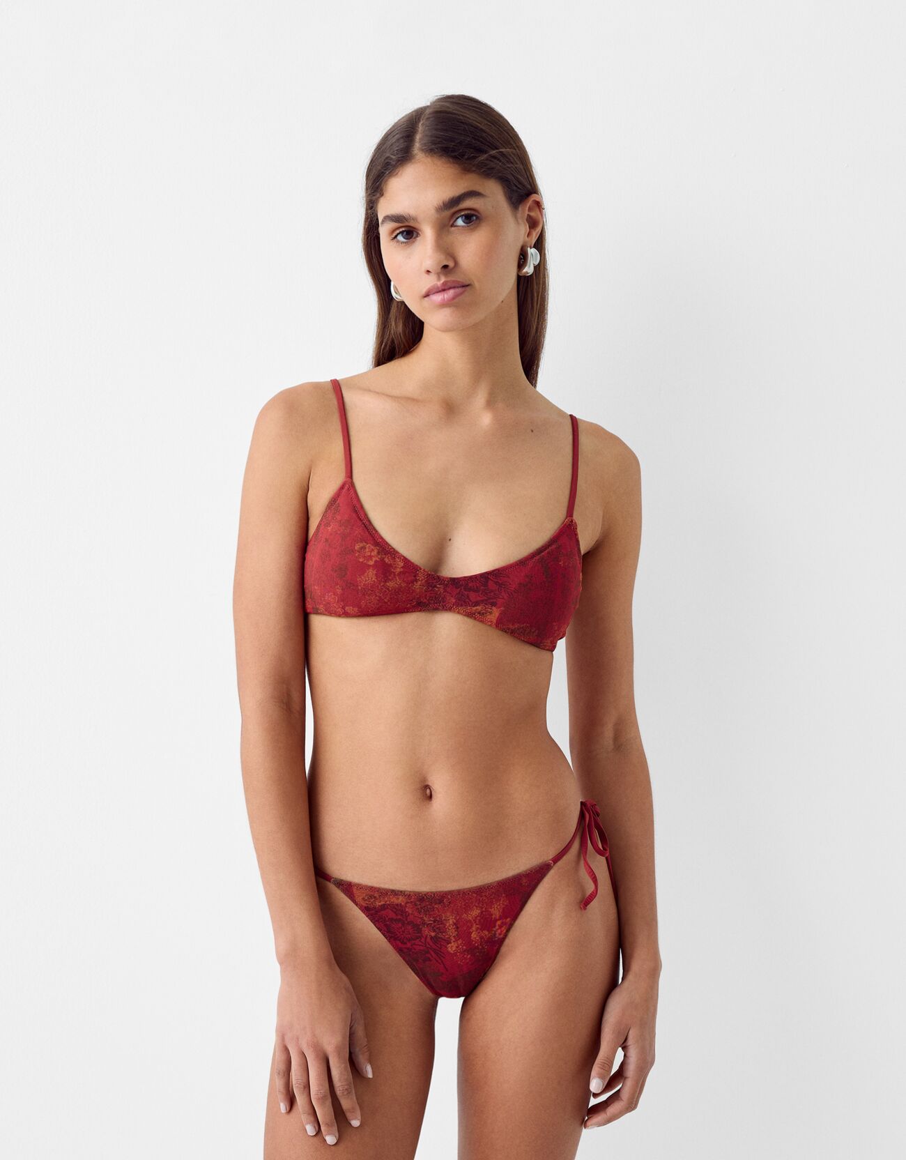 Bershka Bikinioberteil Aus Mesh Damen S Rot