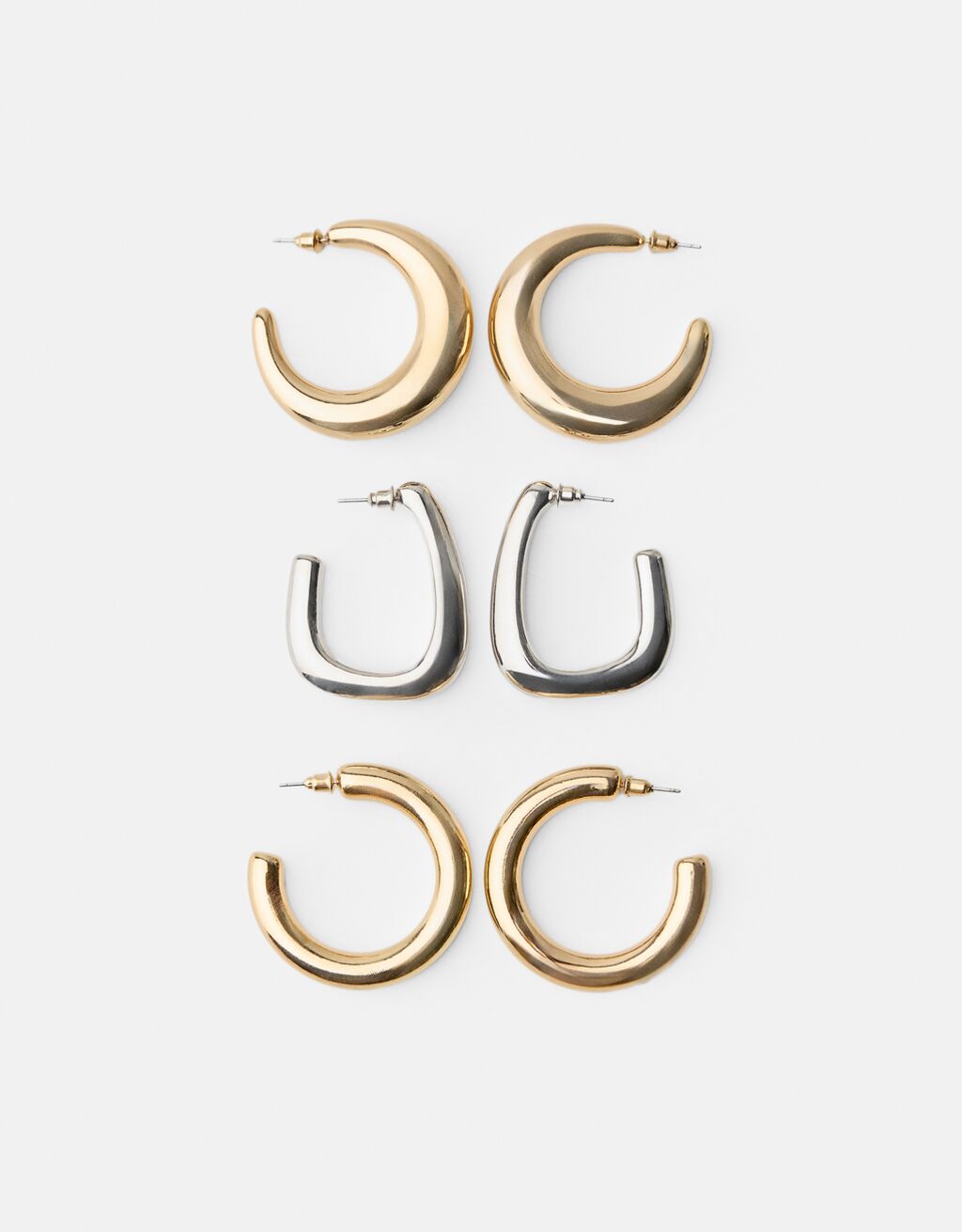 Pack 3 pendientes aros-Oro-0