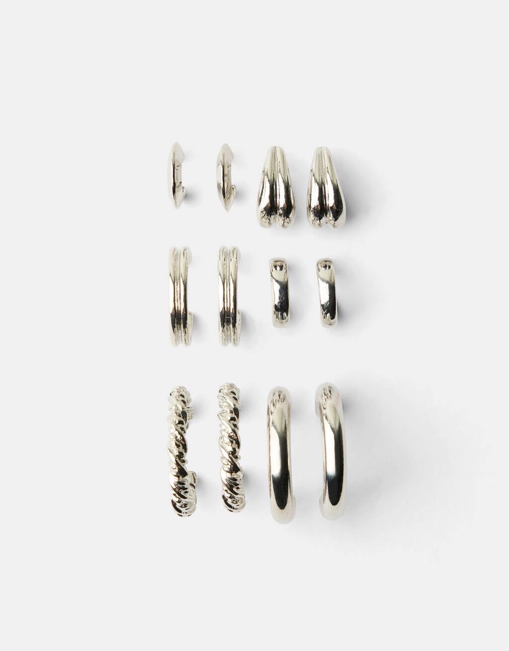 Pack 6 pendientes aros-Plata-0