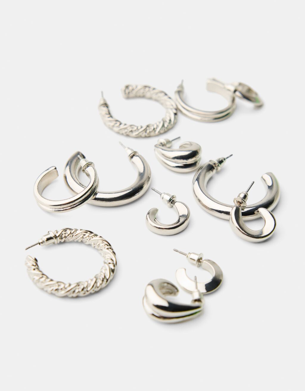 Pack 6 pendientes aros-Plata-1