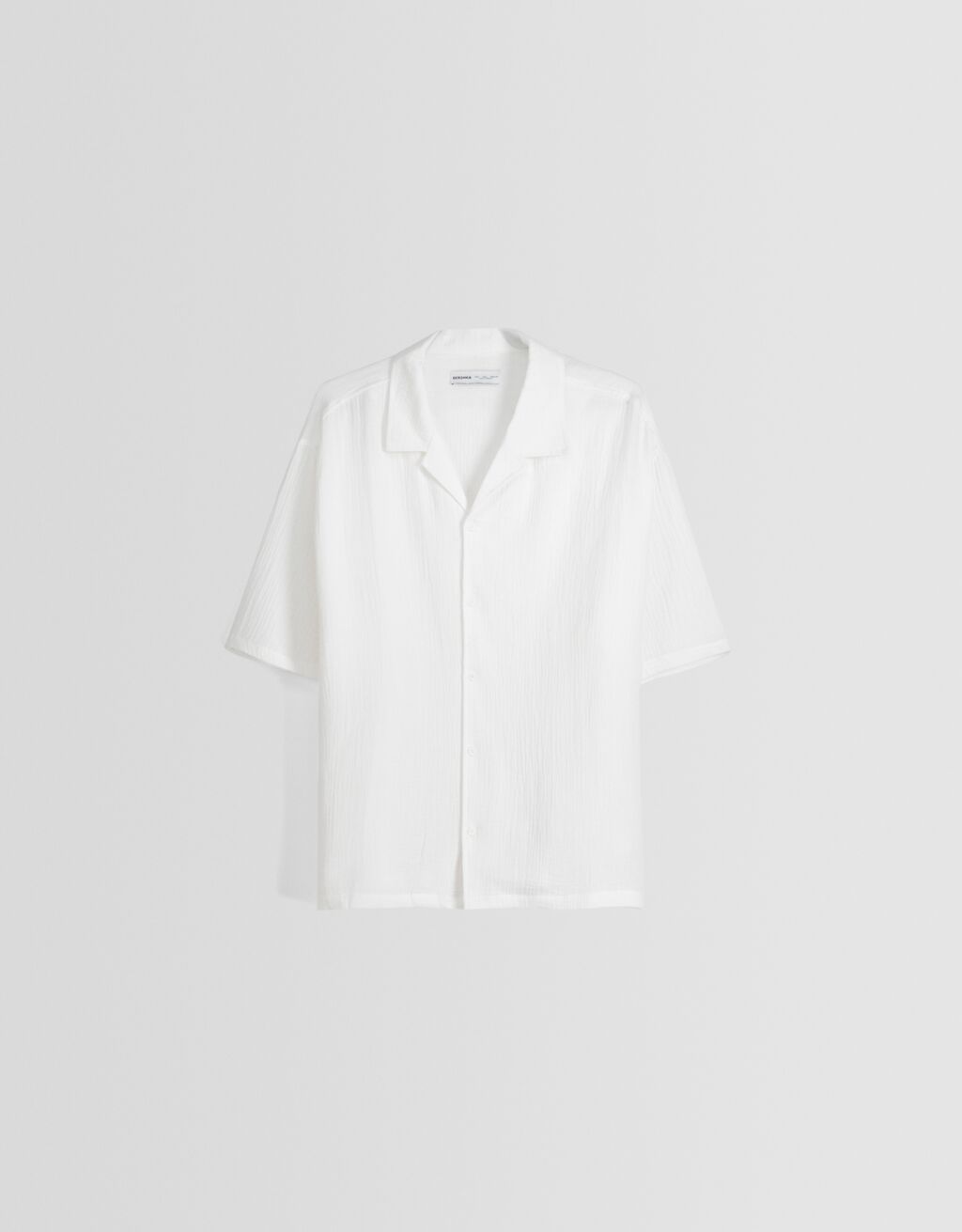 Relaxed fit short sleeve textured shirt-Off white-4