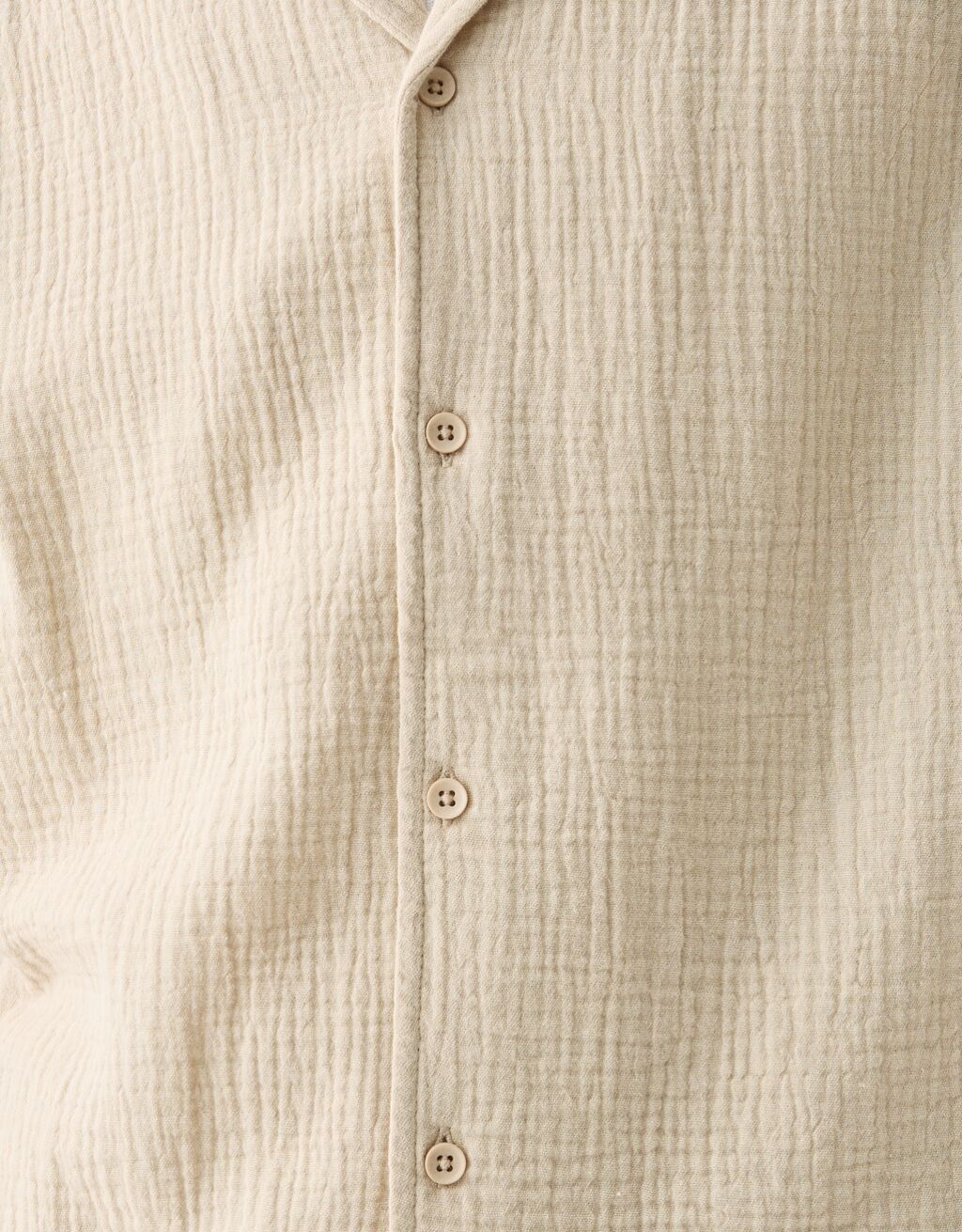 Relaxed fit short sleeve textured shirt-Sand-5