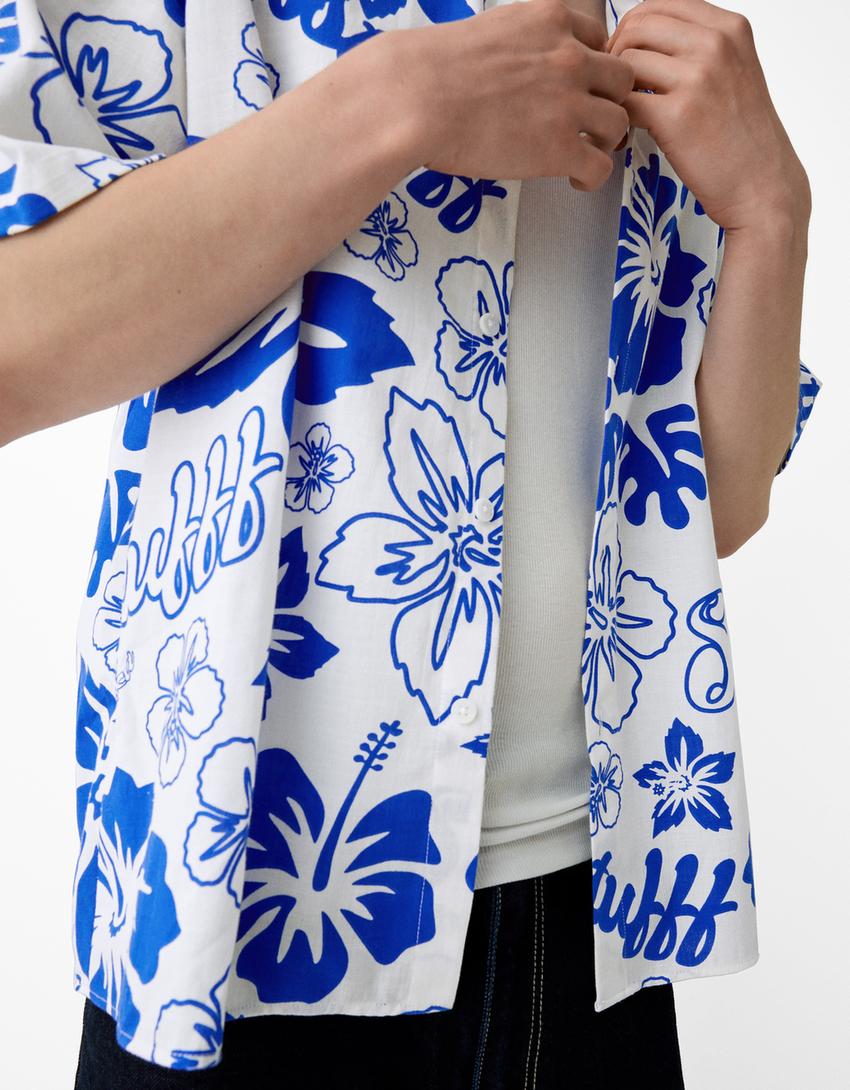 Chemise BERSSSHKA X SSSTUFFF imprimé floral-Bleu-4