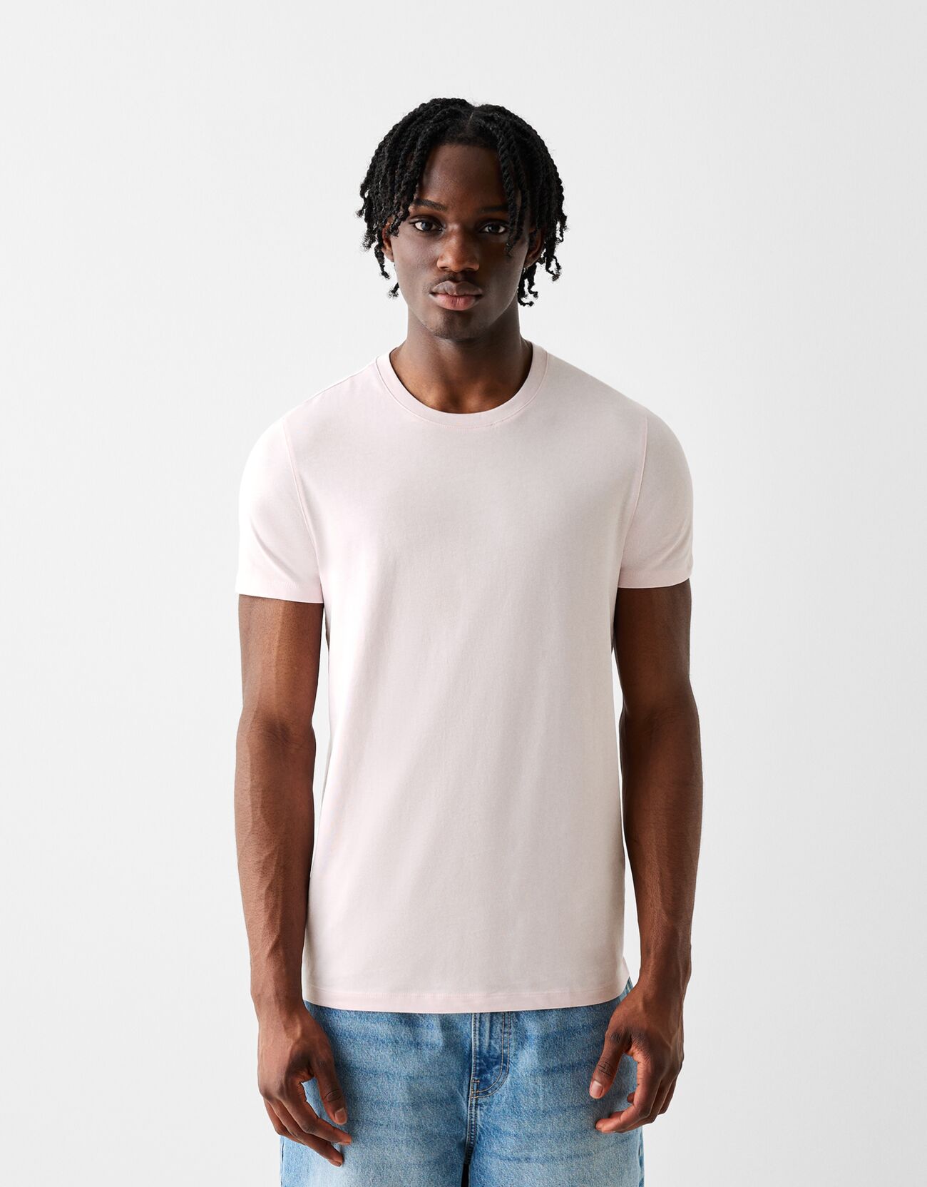 Bershka T-Shirt Im Regular Fit Herren S Rosa