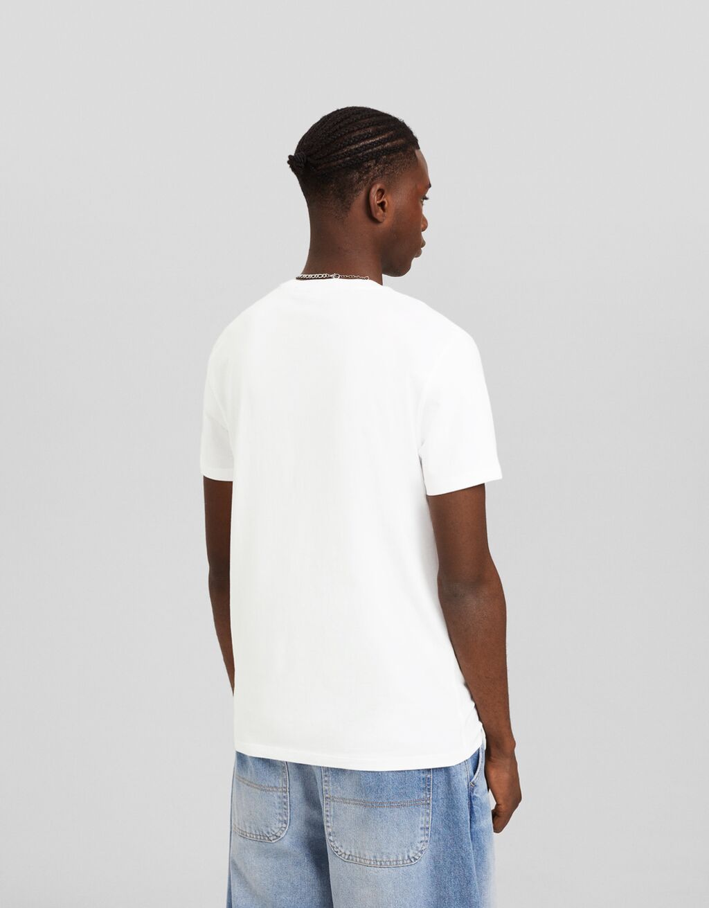 T-shirt manga curta regular fit-Branco-1