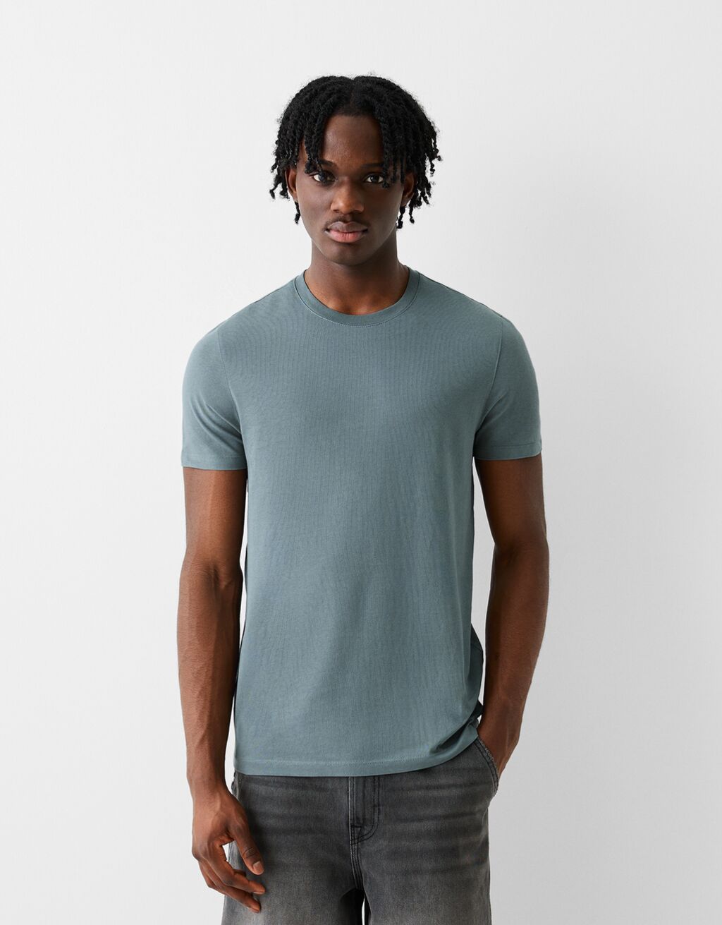 T-shirt manga curta regular fit-Verde-0