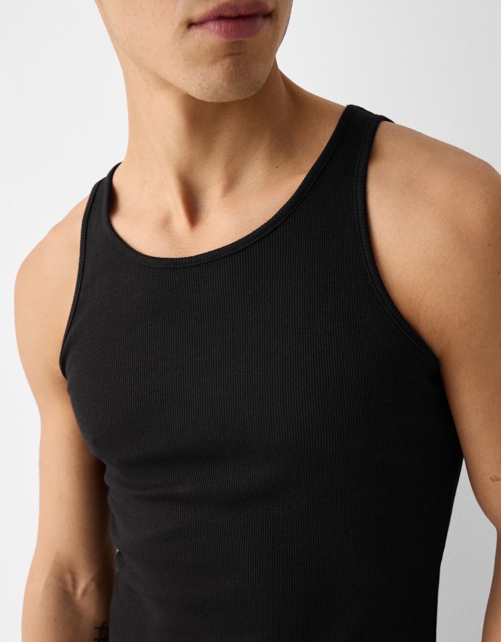 Ribbed vest top-Black-5