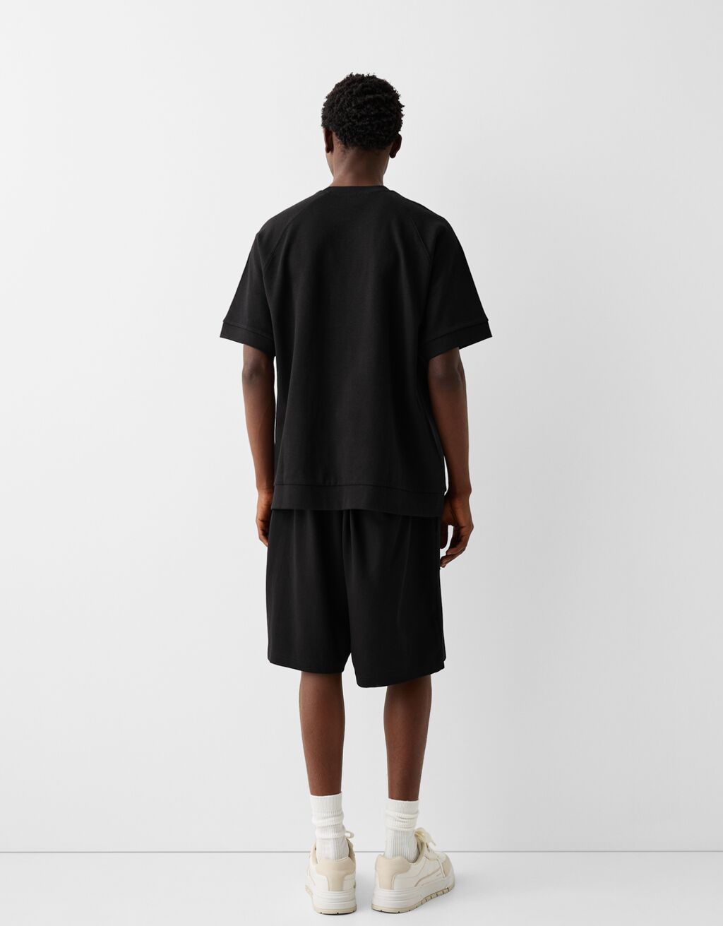 T-shirt manches courtes boxy fit interlock-Noir-1