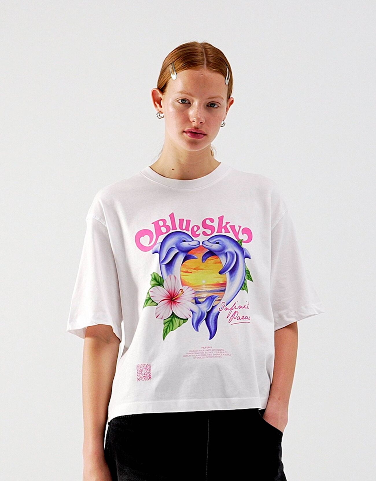 Maglietta Bershka Wearable Art cropped fit stampa Magliette Uomo Bershka