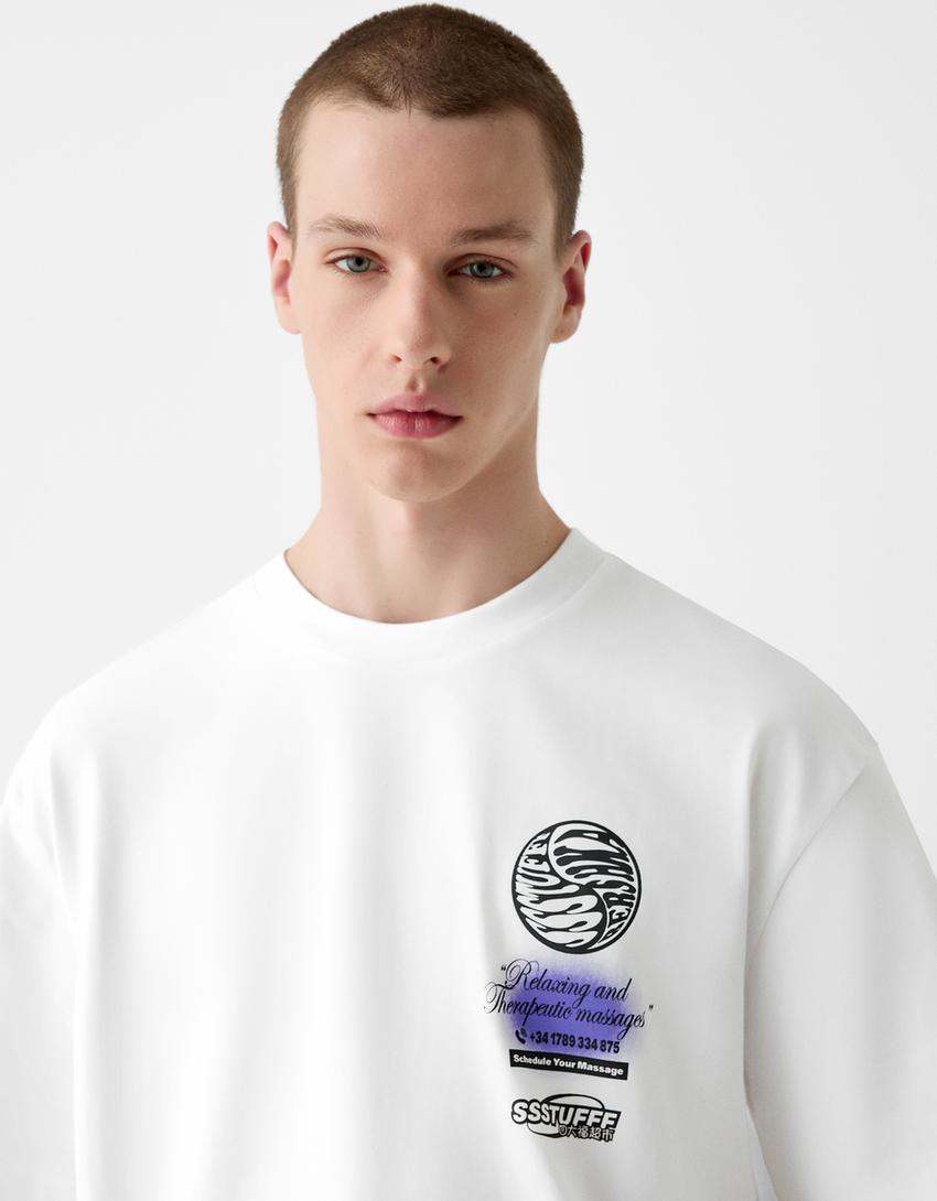 T-shirt BERSSSHKA X SSSTUFFF imprimé-Blanc-3