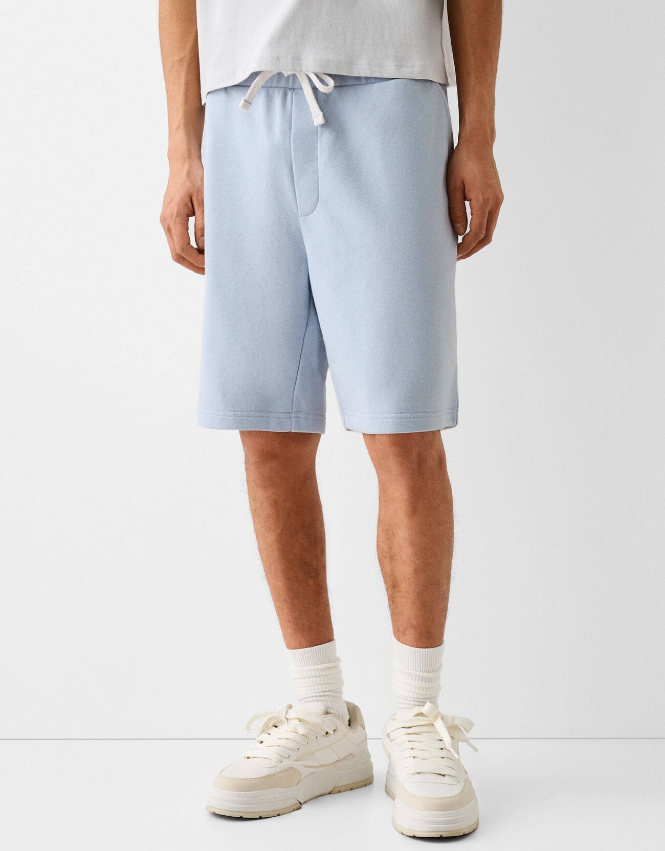 Bershka Bermuda Felpa Uomo Xs Azzurro Chiaro